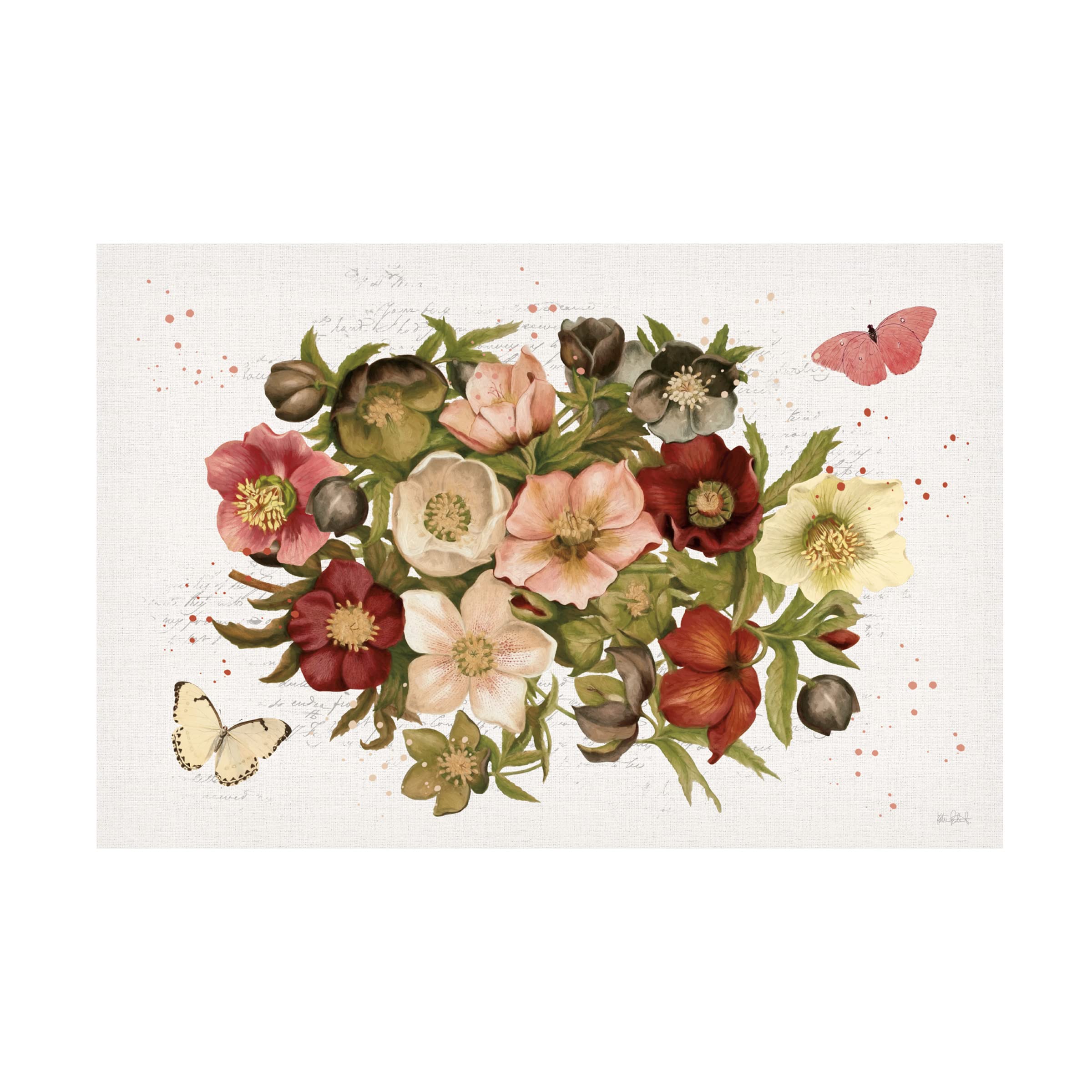 Courtney Prahl 'Butterfly Garden III' Canvas Wall Art Print - Vibrant Floral Butterfly Painting for Living Room, Bedroom & Office Decor