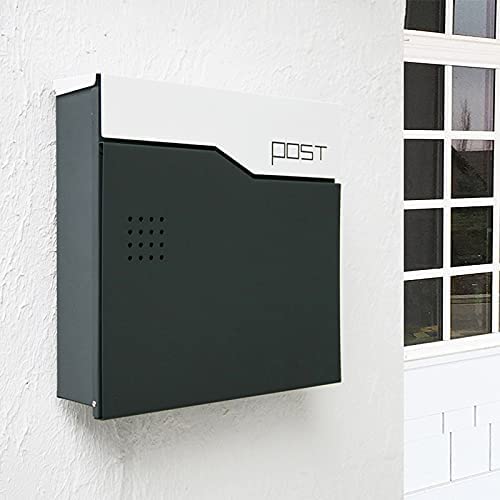 Secure Wall Mounted Locking Mailbox with Keys - Weatherproof Outdoor Mail & Newspaper Box for Home, Apartment, Office - Perfect for Porch, Garden, and Front Door Installation