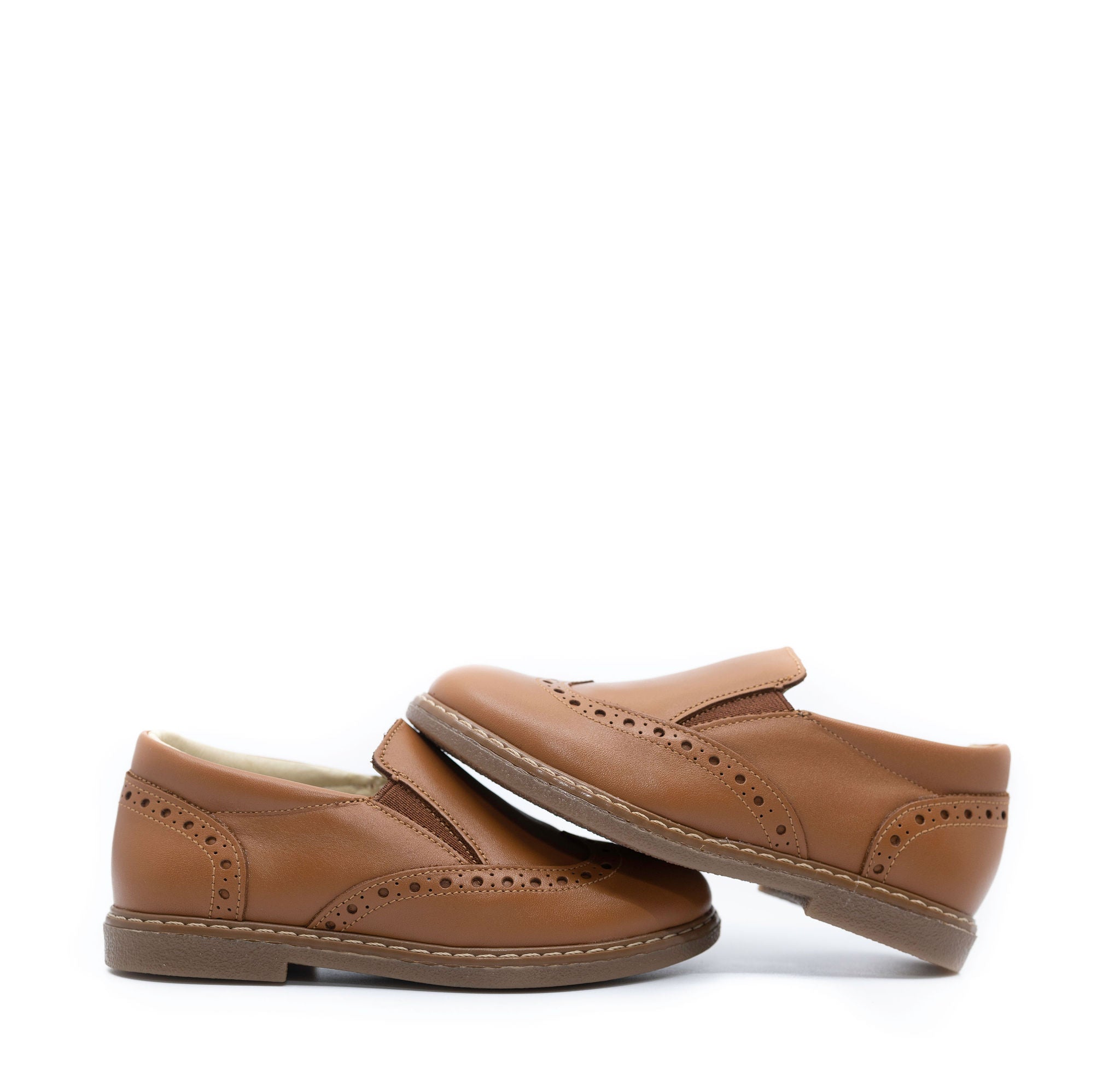Blublonc Genuine Leather Wingtip Slip-On Loafers for Men - Comfortable Dress Shoes for Business, Office & Formal Occasions