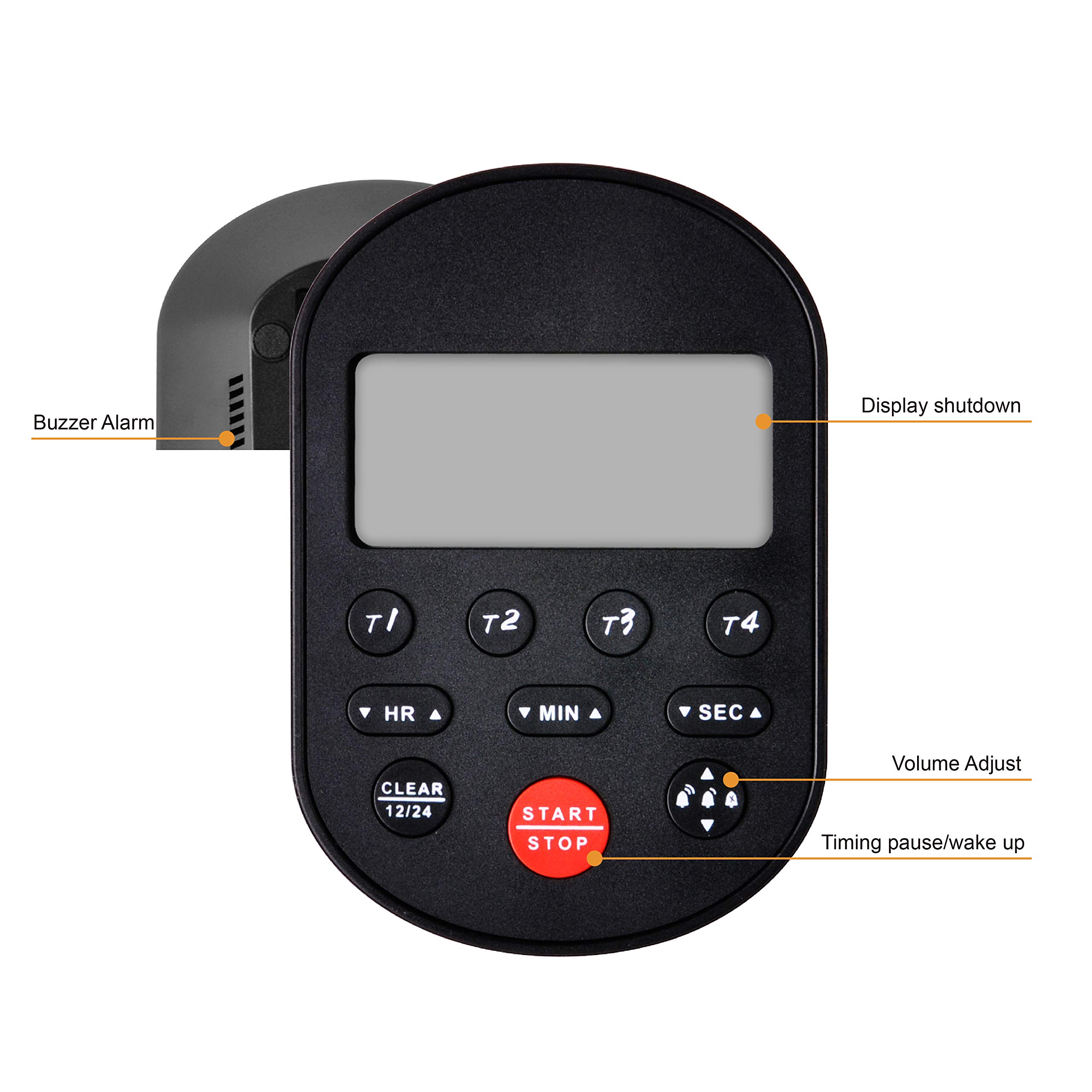 Runleader Digital Table-Top Timer - 4 Group Count Up/Down Kitchen Timer with Large LCD Display, Loud Alarm - Perfect for Cooking, Baking, Office Work & Sports Games