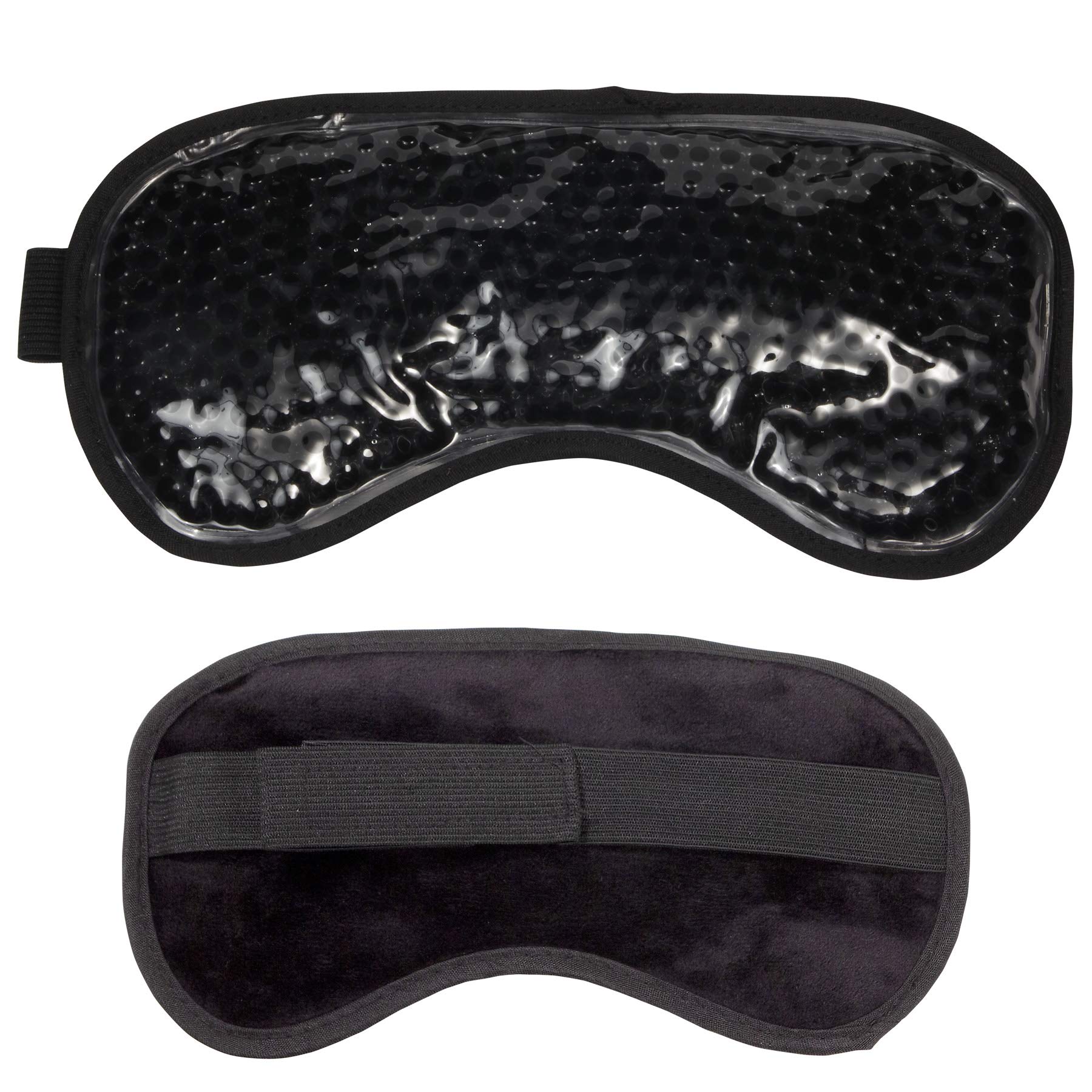 Reusable Cooling Gel Eye Mask for Puffy Eyes & Headache Relief - Cold Therapy Ice Mask with Plush Backing for Migraine, Stress & Sleep - Perfect for Travel, Work & Home Relaxation (Black)
