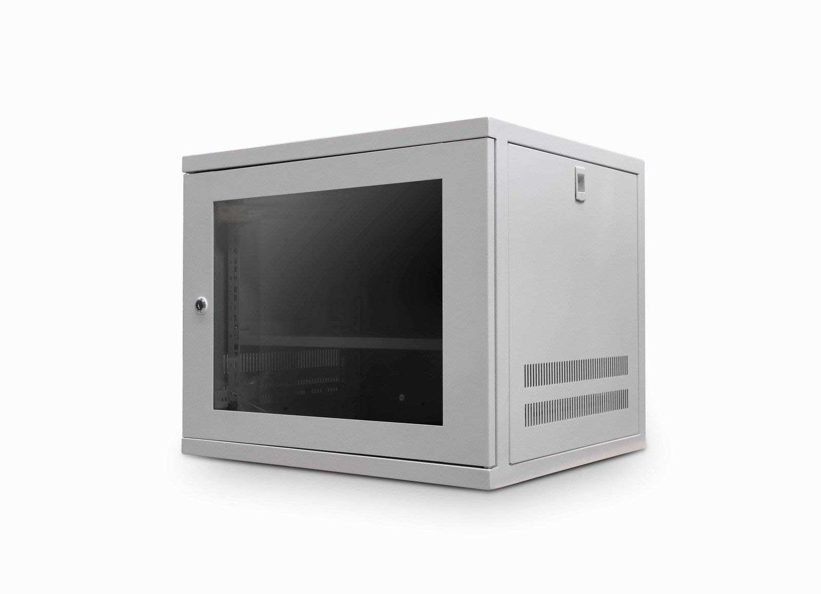 9U 550mm Deep Wall Mounted 19 Inch Server Rack Cabinet with Glass Door & Lock - Home Office & Server Room Network Equipment Storage for Computers, Routers & Switches | Durable & Secure Data Rack for IT & AV Installations