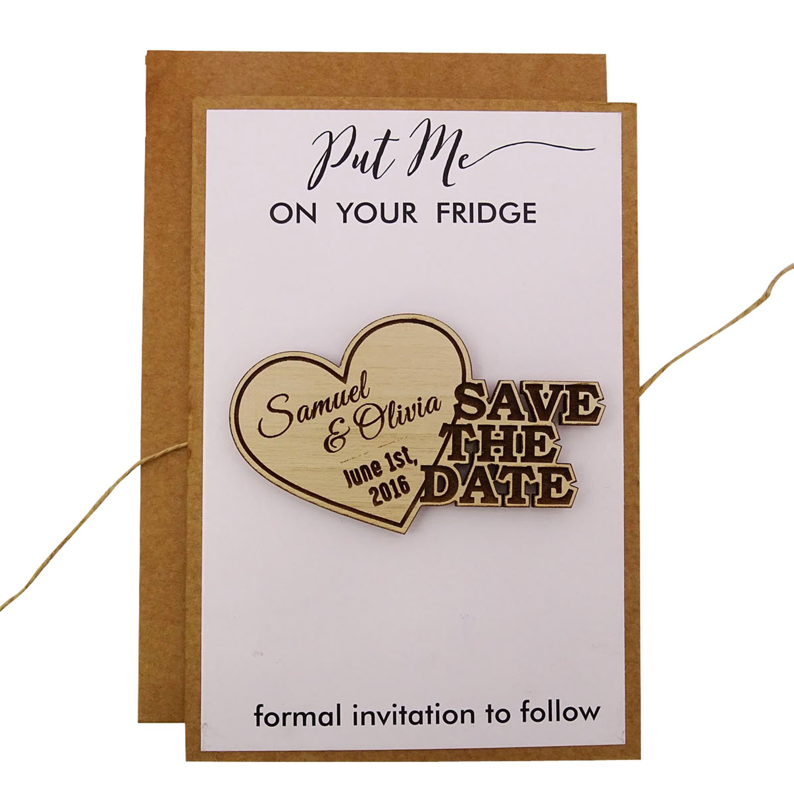 Personalized Rustic Wedding Save The Date Magnets - 45 Custom Wedding Favors with Envelopes - Perfect for Bridal Showers, Anniversary Gifts & Destination Weddings