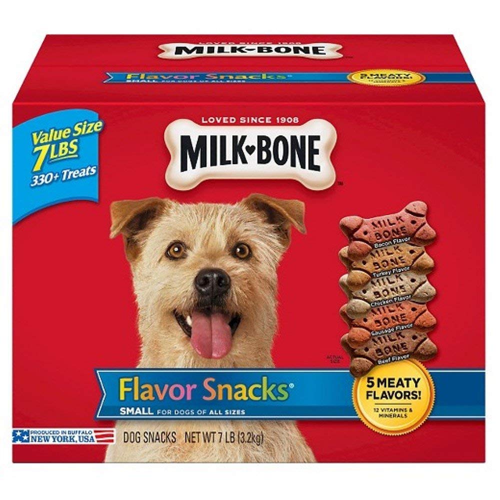 Milk-Bone Flavor Snacks Dog Treats for Small & Medium Dogs - 7lb Bag | Crunchy Biscuits for Training, Rewards & Dental Health | Perfect for Puppies & Adult Dogs