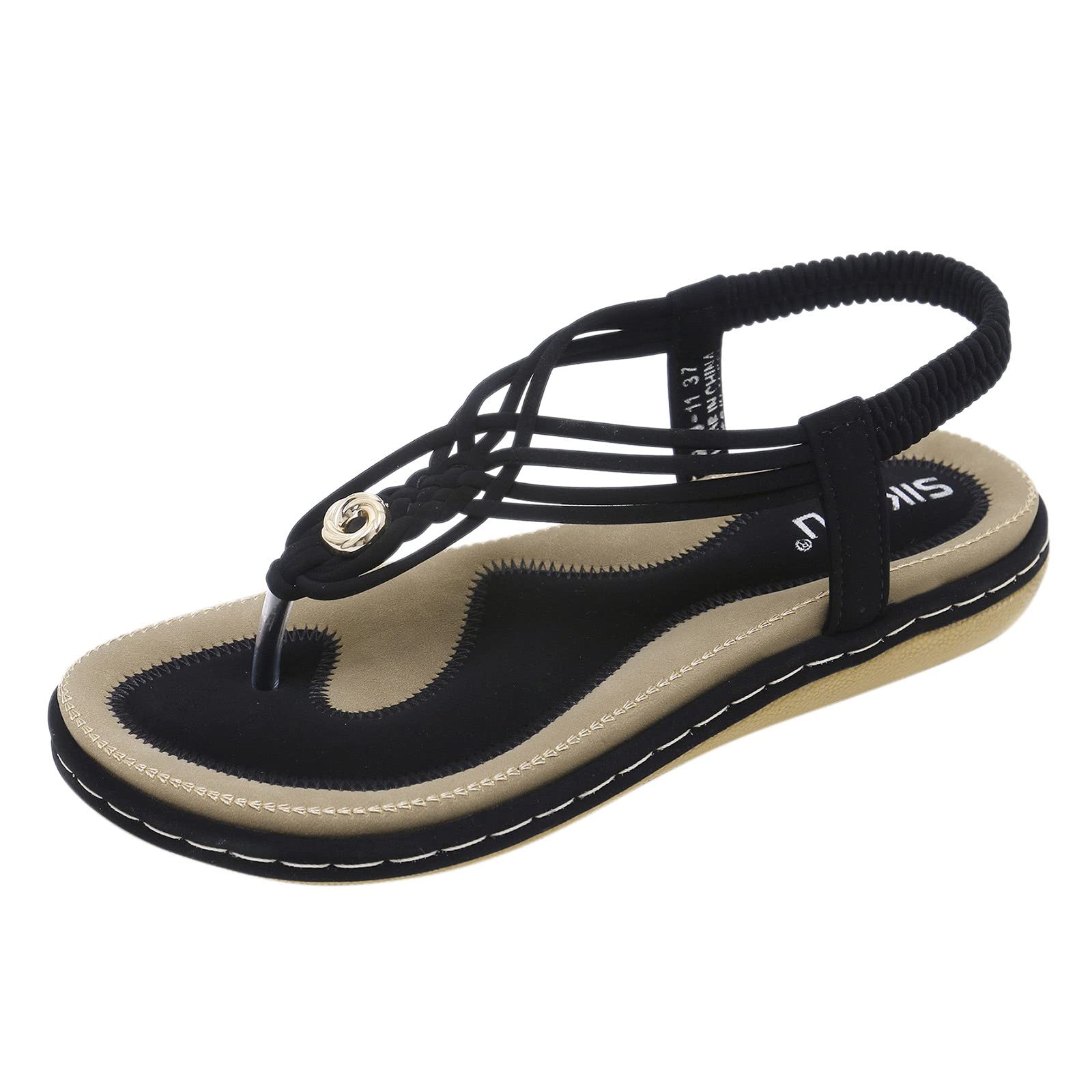 Women's Bohemian Flat Sandals - Spring & Summer Fashion Metal Sandals for Women | Beach, Vacation & Casual Wear