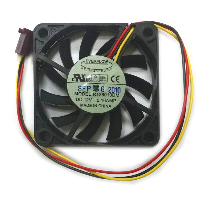 Everflow 60x60x10mm Medium Speed 12V DC 3-Wire 3-Pin Cooling Fan R126010BM - Perfect for PC Cooling, Electronics, and DIY Projects