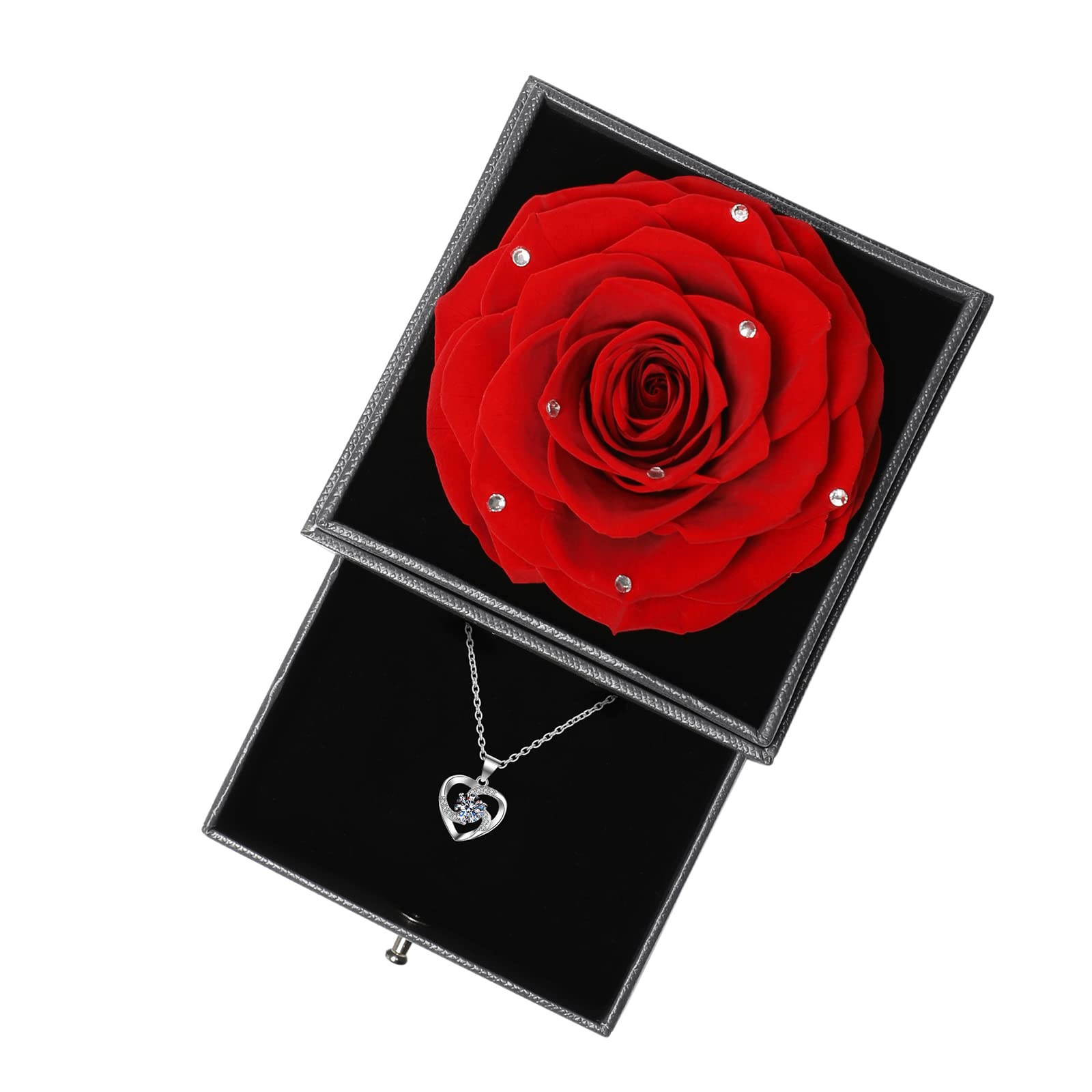 Eternal Rose Necklace Gift for Mom - Preserved Flower Jewelry for Mother's Day, Birthday, Anniversary | Best Gift for Wife, Grandma, Daughter from Family | Perfect for Special Occasions & Keepsake Memories
