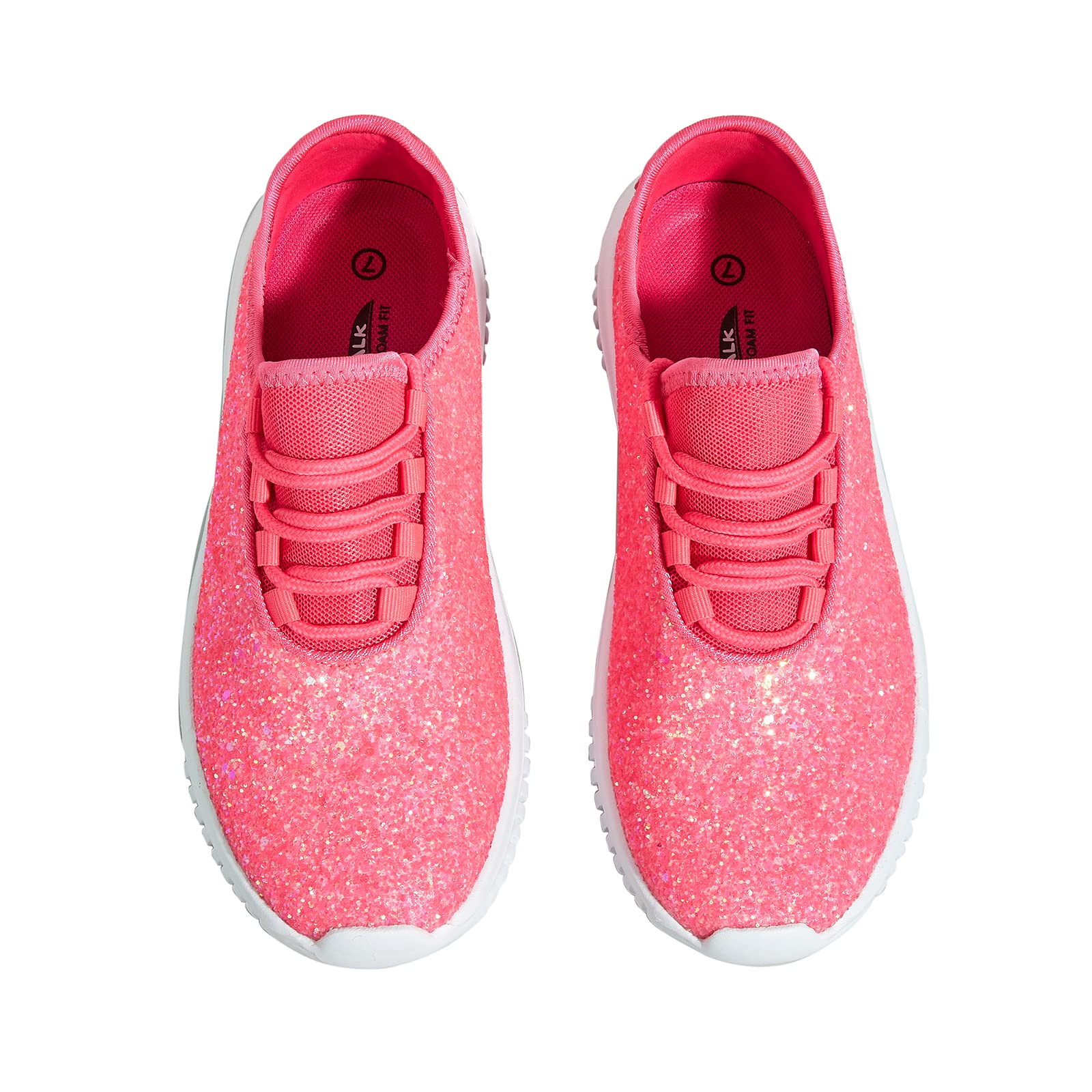 K KIP WOK Women's Fashion Glitter Slip-On Sneakers - Lightweight Running Shoes for Tennis, Walking & Casual Wear | Perfect for Gym, Workout & Daily Activities