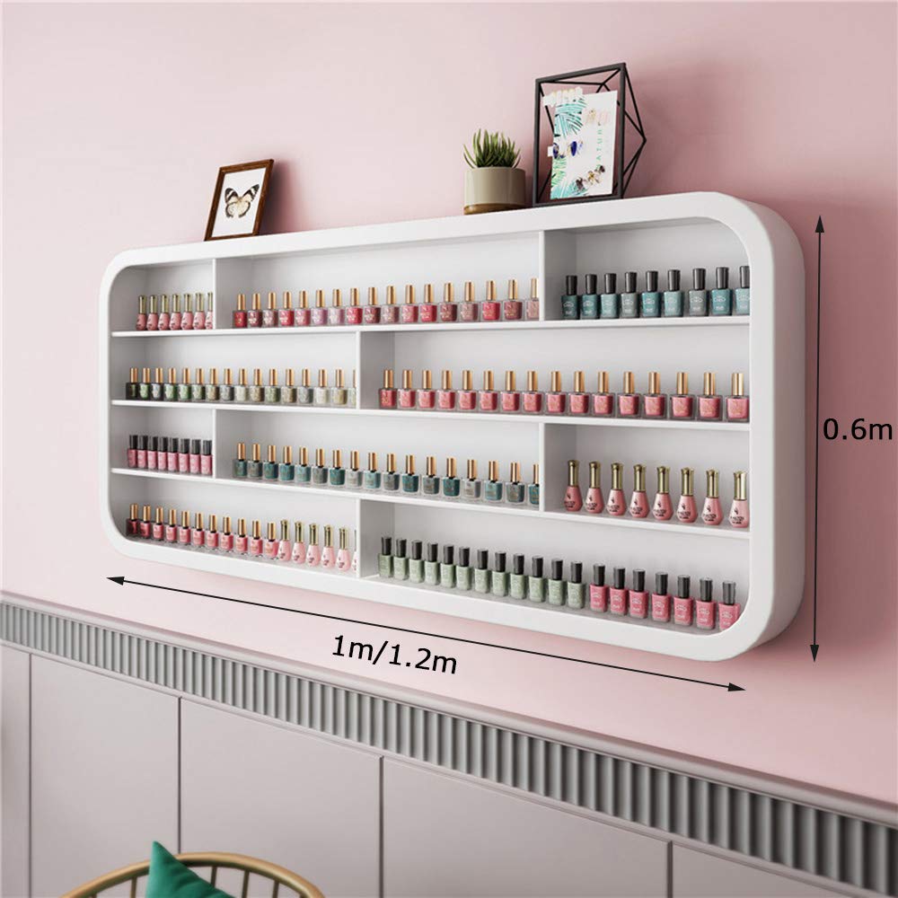 Red As Fire Nail Polish Display Shelf - Wall Mounted Salon Organizer for Nail Polish, Makeup, Cosmetics & Perfume Storage | Perfect for Nail Salons, Spas & Home Vanity Organization