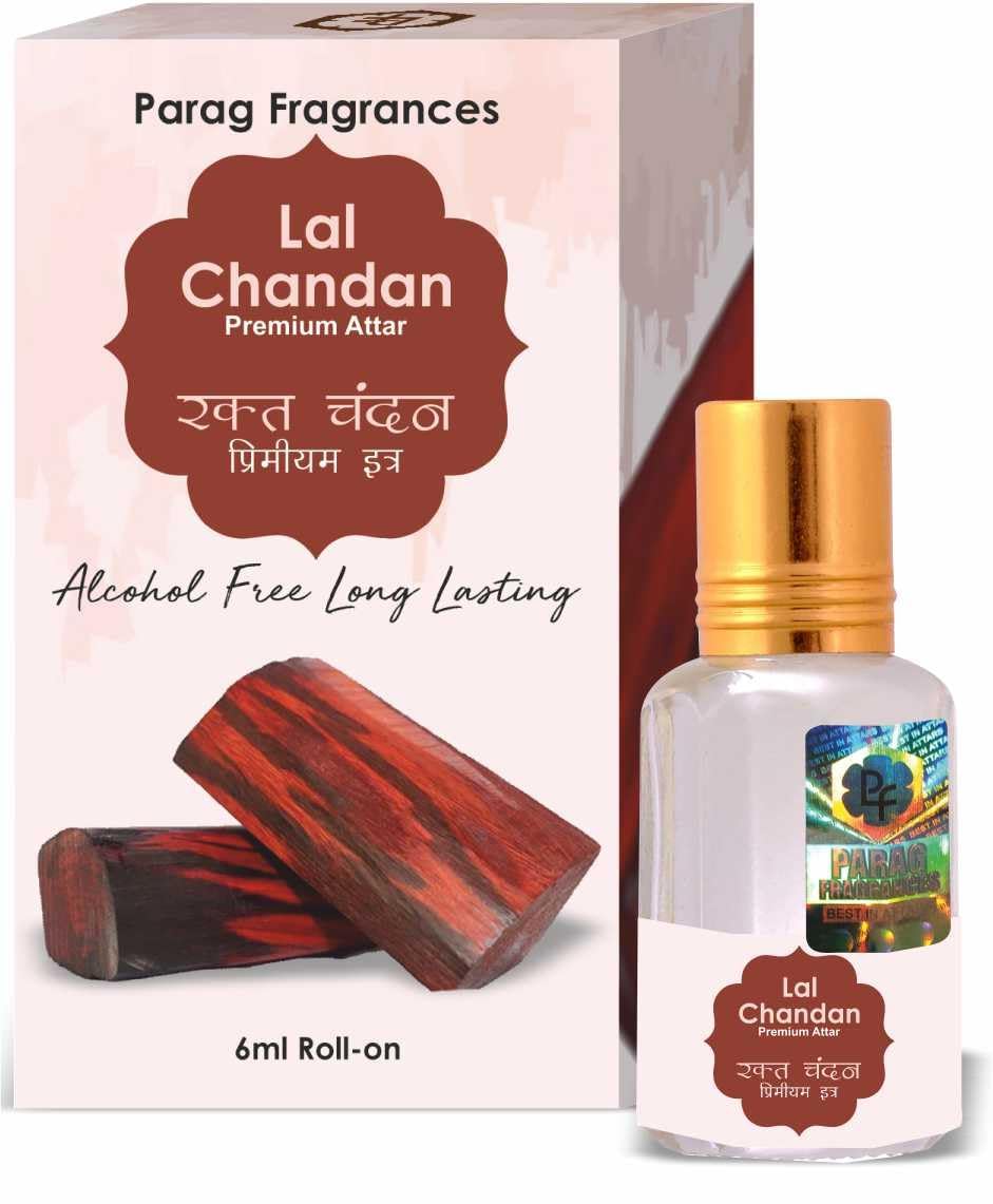Parag Fragrances Pure & Natural Red Sandalwood (Lal Chandan) Attar - Personal Aromatherapy & Religious Ceremonies | Long-Lasting Perfume Oil for Meditation, Prayer & Spiritual Practices