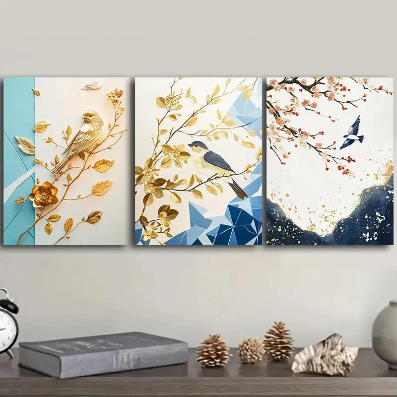 3-Piece Plum Chart Wall Art Set - Framed Canvas 40x60cm - High Quality Print - 100% Australian Made - Ready to Hang - Perfect for Living Room, Bedroom & Office Decor