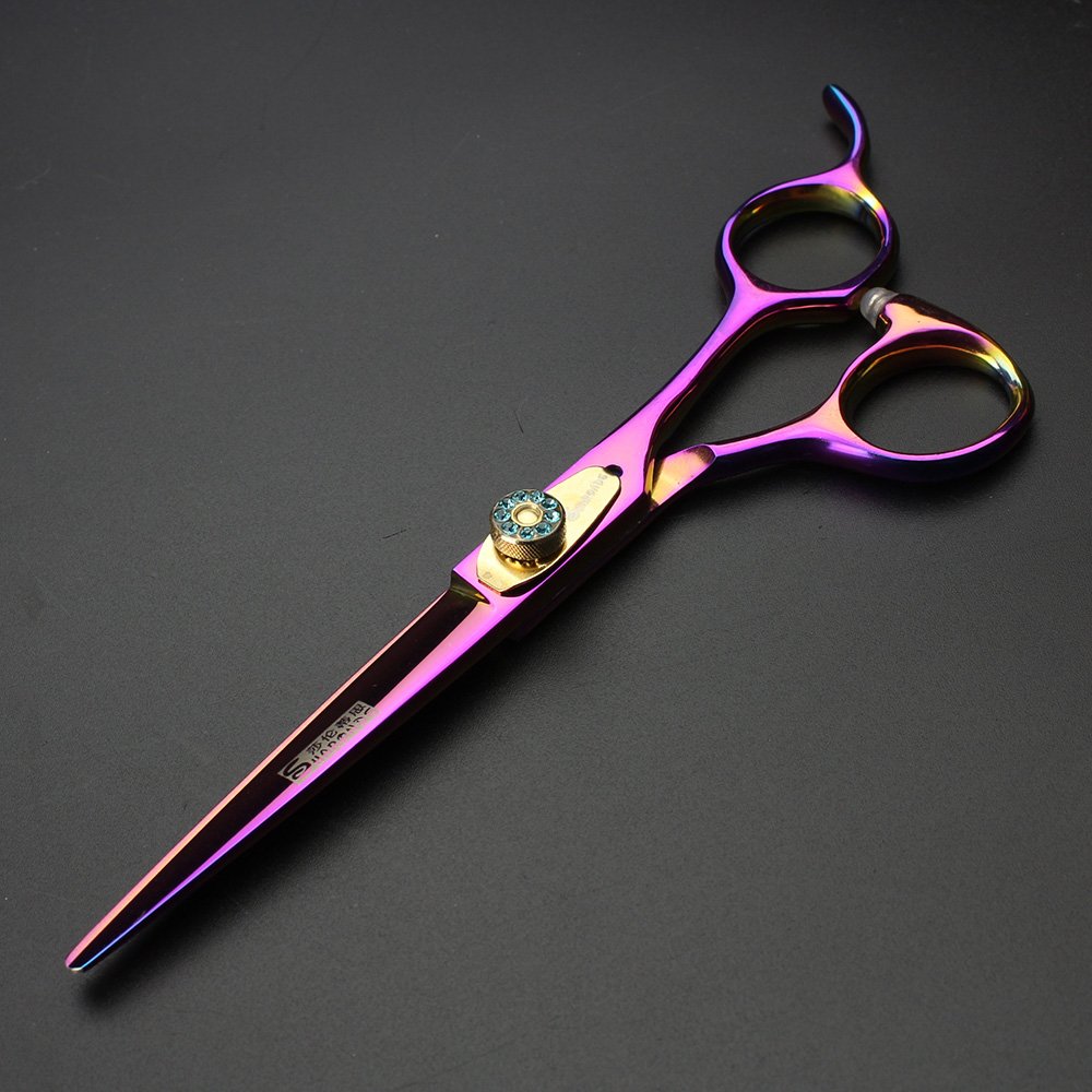 6 Inch Professional Hairdressing Scissors Set - Sharp Hair Cutting & Thinning Shears with Purple Spring - Perfect for Salon, Home Styling & DIY Haircuts