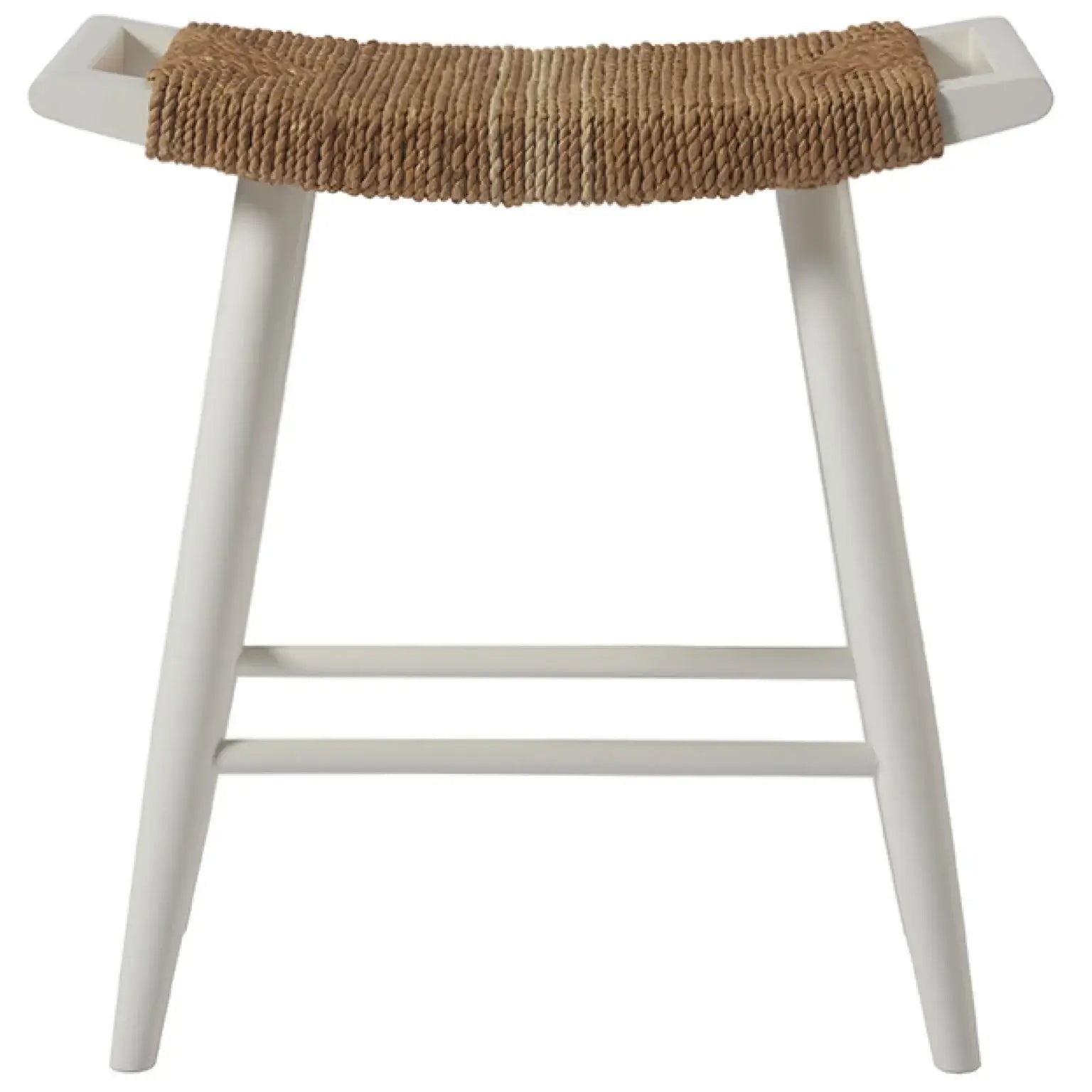 Coastal Style Counter Stool - Woven Rattan Bar Stool with Cushion for Kitchen Island, Breakfast Nook & Coastal Home Decor - 24