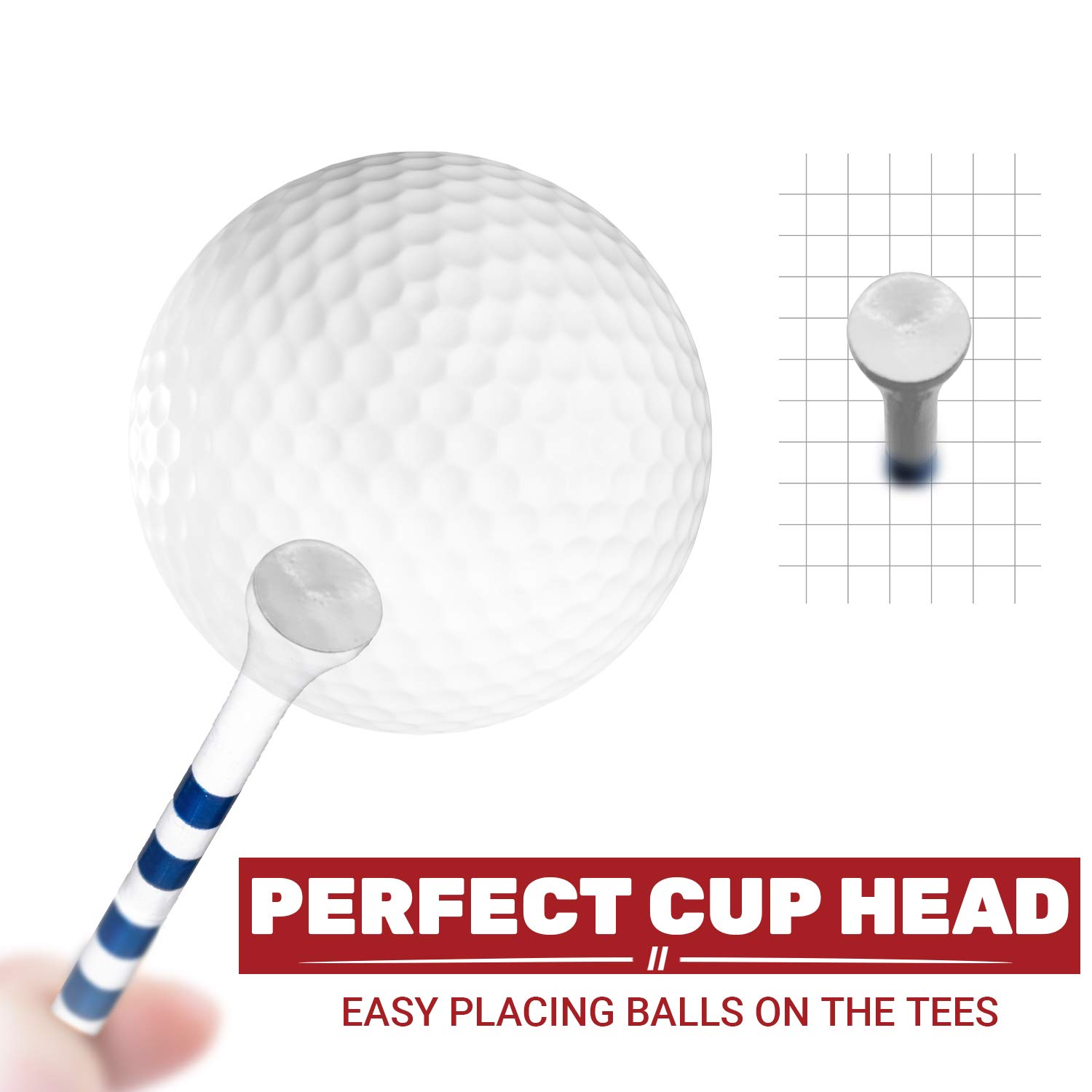 Premium Bamboo Golf Tees - 4 Sizes (1.5