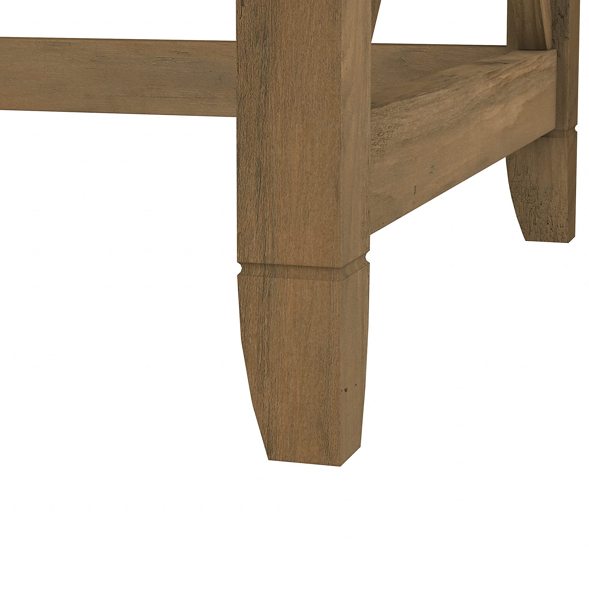 Bush Furniture Key West 48W Reclaimed Pine Writing Desk with Mid Back Tufted Office Chair - Perfect for Home Office, Study Room & Small Workspace