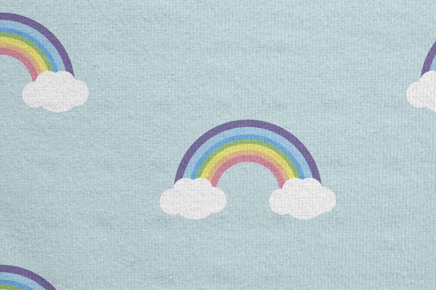 Ambesonne Non-Slip Yoga Mat Towel - Rainbow Cartoon Clouds Design, Sweat Absorbent for Yoga & Pilates, 25