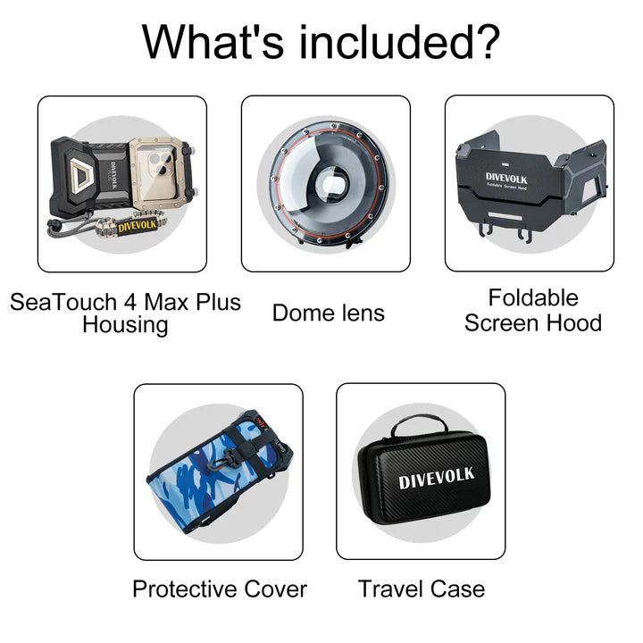 Divevolk SeaTouch 4 Max & 4 Max Plus Waterproof Touchscreen Underwater Housing for Scuba Diving, Snorkeling & Underwater Photography