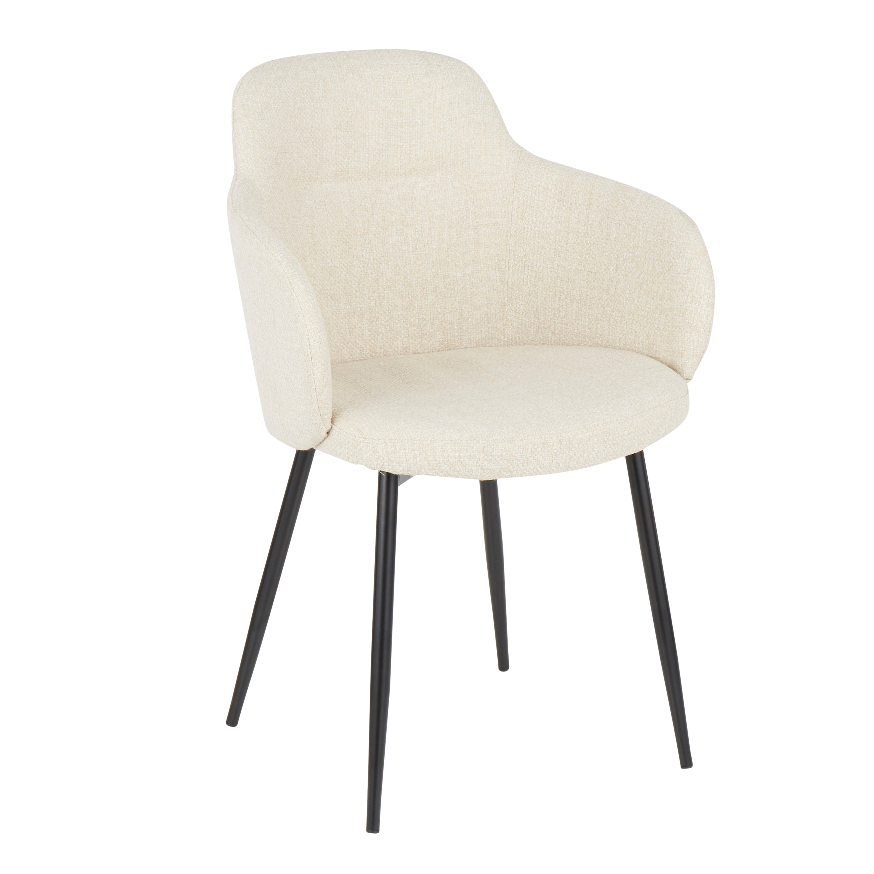 LumiSource Black Metal & Cream Noise Fabric Industrial Chair - Durable Office & Home Furniture for Modern Workspaces & Living Rooms