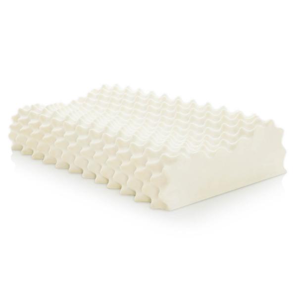 Malouf Convoluted Contour Latex Pillow for Neck Pain Relief - Orthopedic Support for Side, Back & Stomach Sleepers - Perfect for Home, Travel & Office Use