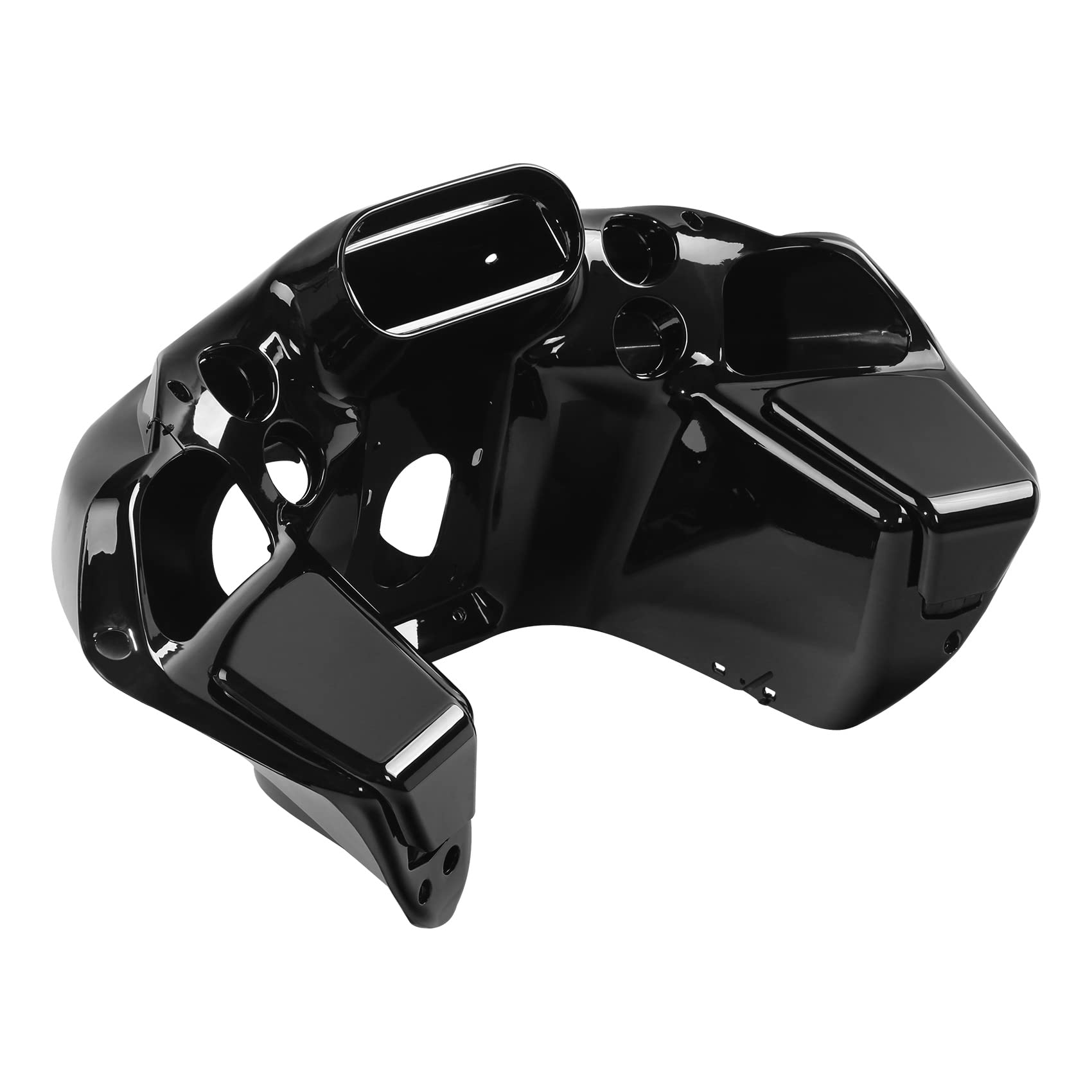 XMT-MOTO Front Upper Outer & Inner Fairing Kit for Harley Davidson Touring Road Glide FLTR 1993-2013 - Gloss Black Replacement Parts for Motorcycle Wind Protection & Style Upgrade