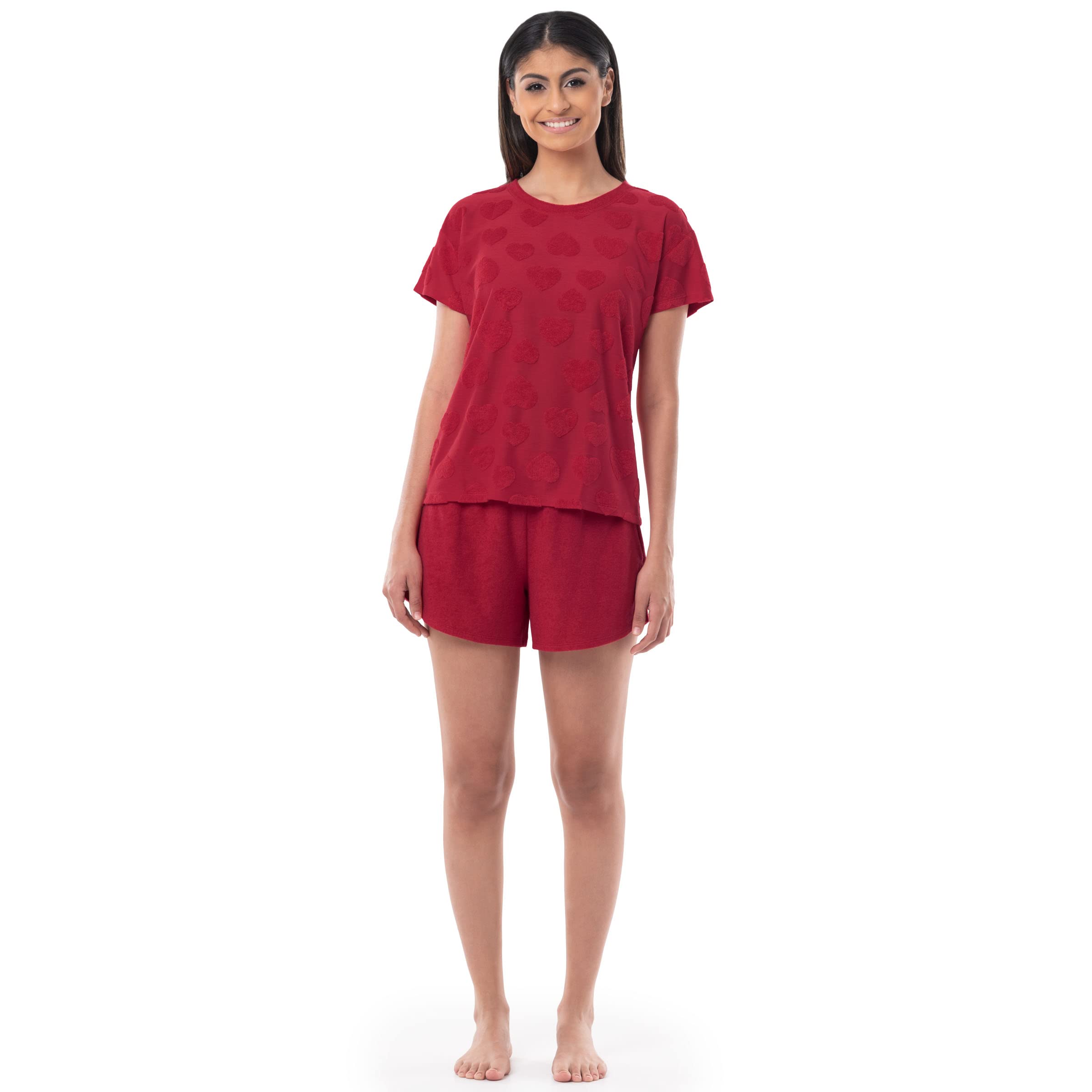 Fruit of the Loom Women's Beyondsoft Sleep Tee and Shorts Set - Ultra Soft Pajama Set for Women, Comfortable Sleepwear Lounge Set - Perfect for Nighttime, Lounging at Home, and Relaxing