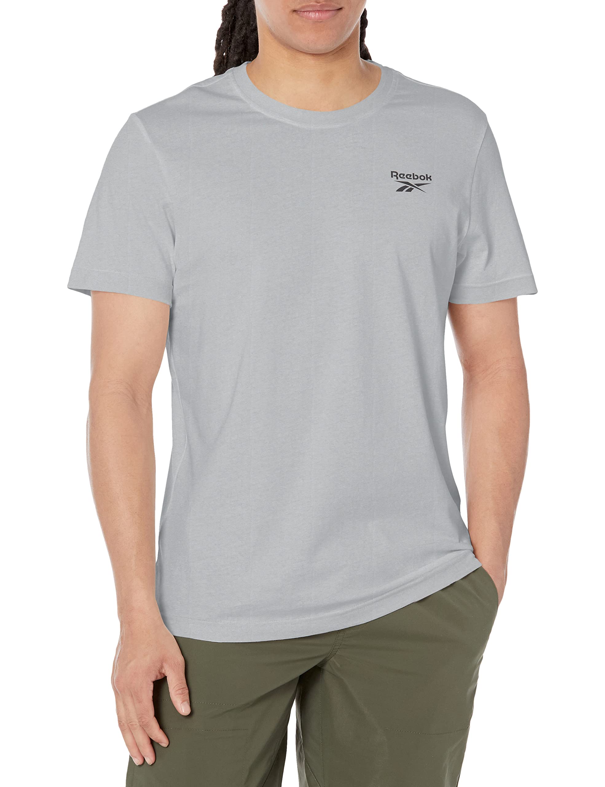 Reebok Men's Small Logo T-Shirt - Comfortable Cotton Casual Tee for Gym, Workout & Everyday Wear