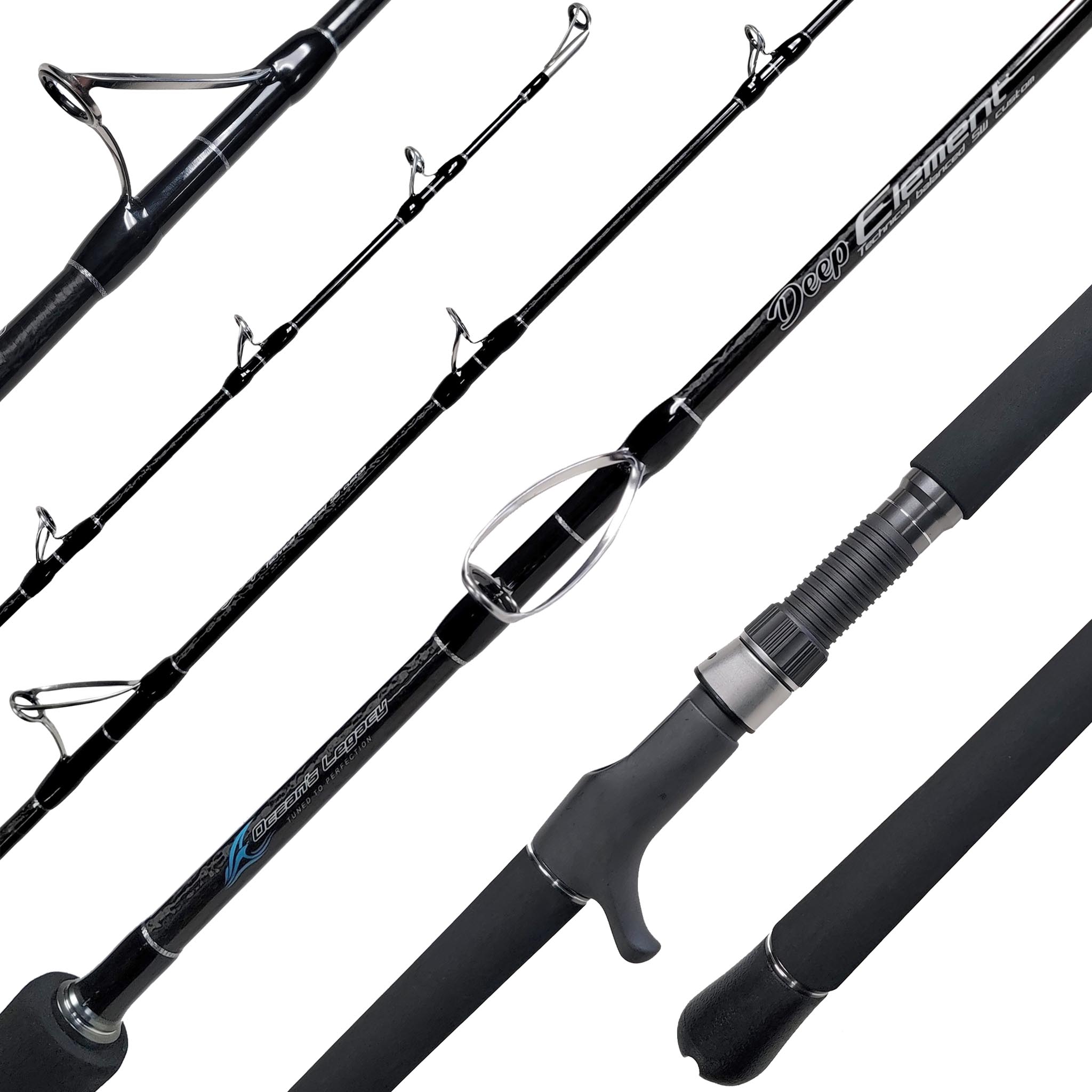 Oceans Legacy Element Deep Jigging Fishing Rods - Saltwater Offshore Fishing Gear for Tuna, Grouper & Snapper | Perfect for Deep Sea Jigging & Bottom Fishing Adventures