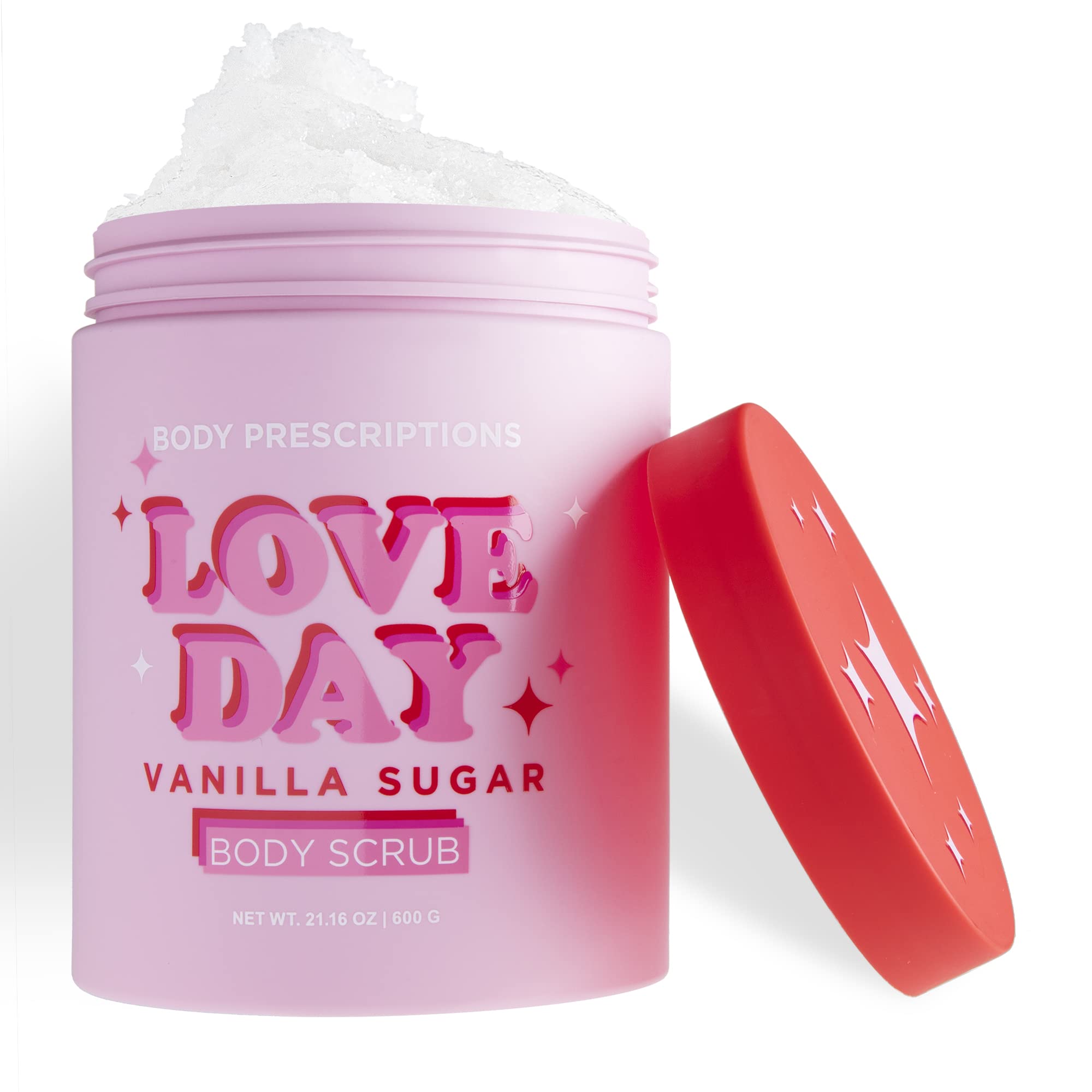 Body Prescriptions Exfoliating Body Scrub - Vanilla Sugar Body Cleanser for Nourished & Ultra-Smooth Skin | Love Day Scent | Perfect for Pre-Shave, Post-Workout & Spa Day Skincare Routine