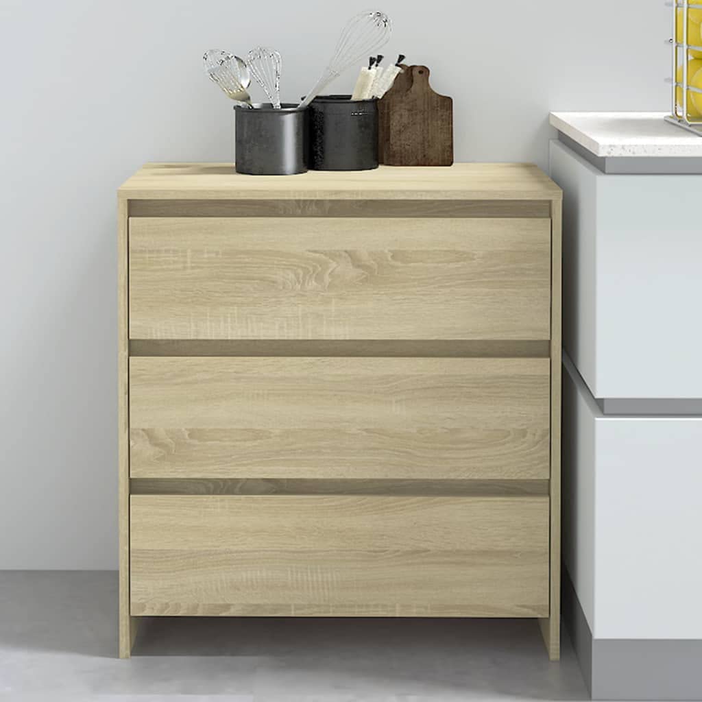 Modern Sideboard Buffet Cabinet with 3 Drawers - Nightstand & Storage Cabinet for Living Room, Bedroom, Kitchen - 27.6