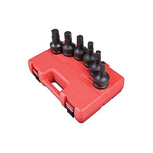 6-Piece 1 Inch Drive Metric Impact Hex Socket Set - Heavy Duty Sockets for Automotive Repair & Industrial Machinery Maintenance