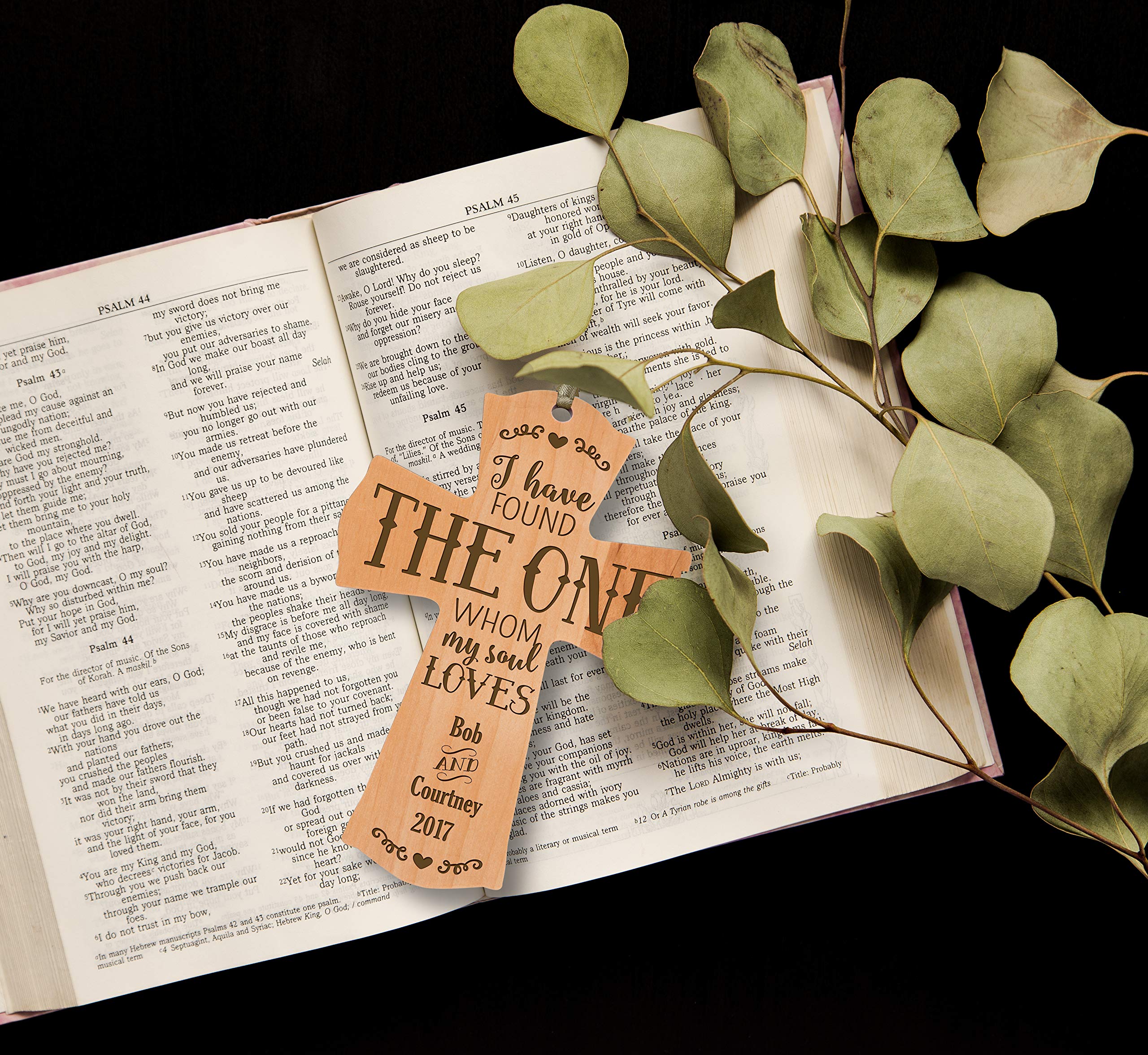 Personalized Wooden Cross Keepsake - Custom Family Decorative Ornament Gift for Mom, Dad, Parents from Son or Daughter - 4.25” x 6” - Perfect for Christmas, Baptism, Wedding & Home Decor (I Have Found The One)