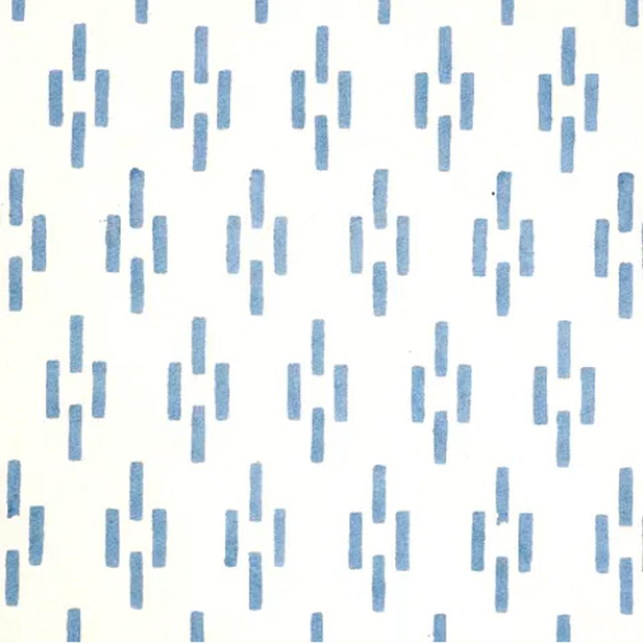 Dash Block Printed Cotton Fabric in Blue - Premium Handmade Textile for Home Decor, Quilting & DIY Crafts