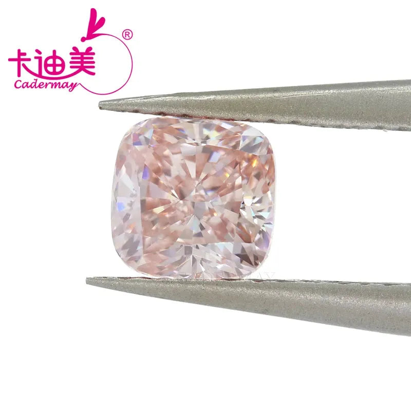 CADERMAY Cushion Cut VS2 Clarity CVD Lab Grown Diamond - Light Pink Loose Gemstone for Jewelry Making | Engagement Rings, Necklaces & Earrings