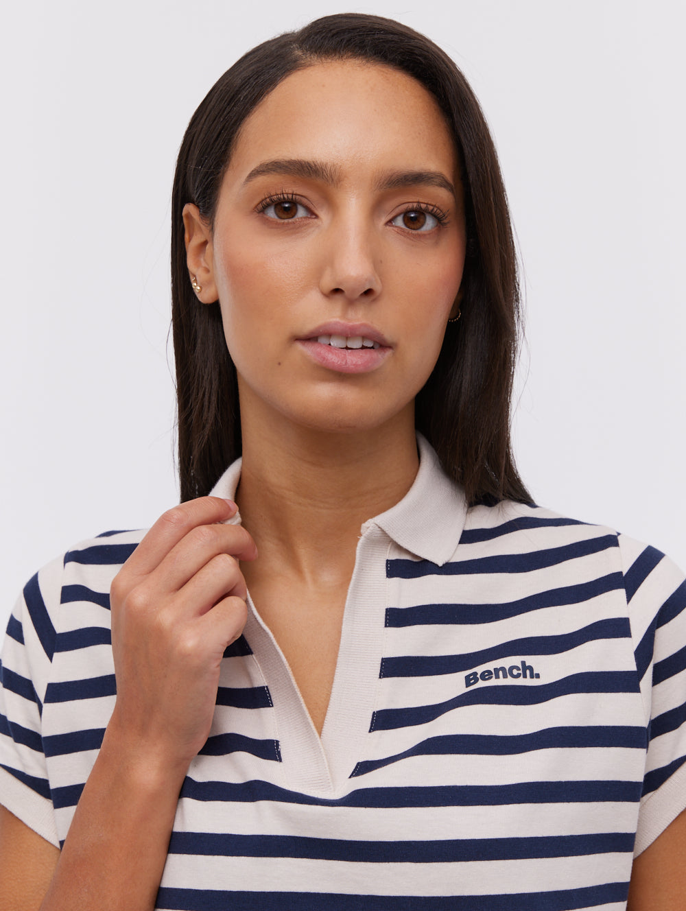 Orenda Women's Stripe Polo Dress - Casual Summer Short Sleeve Shirt Dress for Golf, Tennis & Outdoor Activities