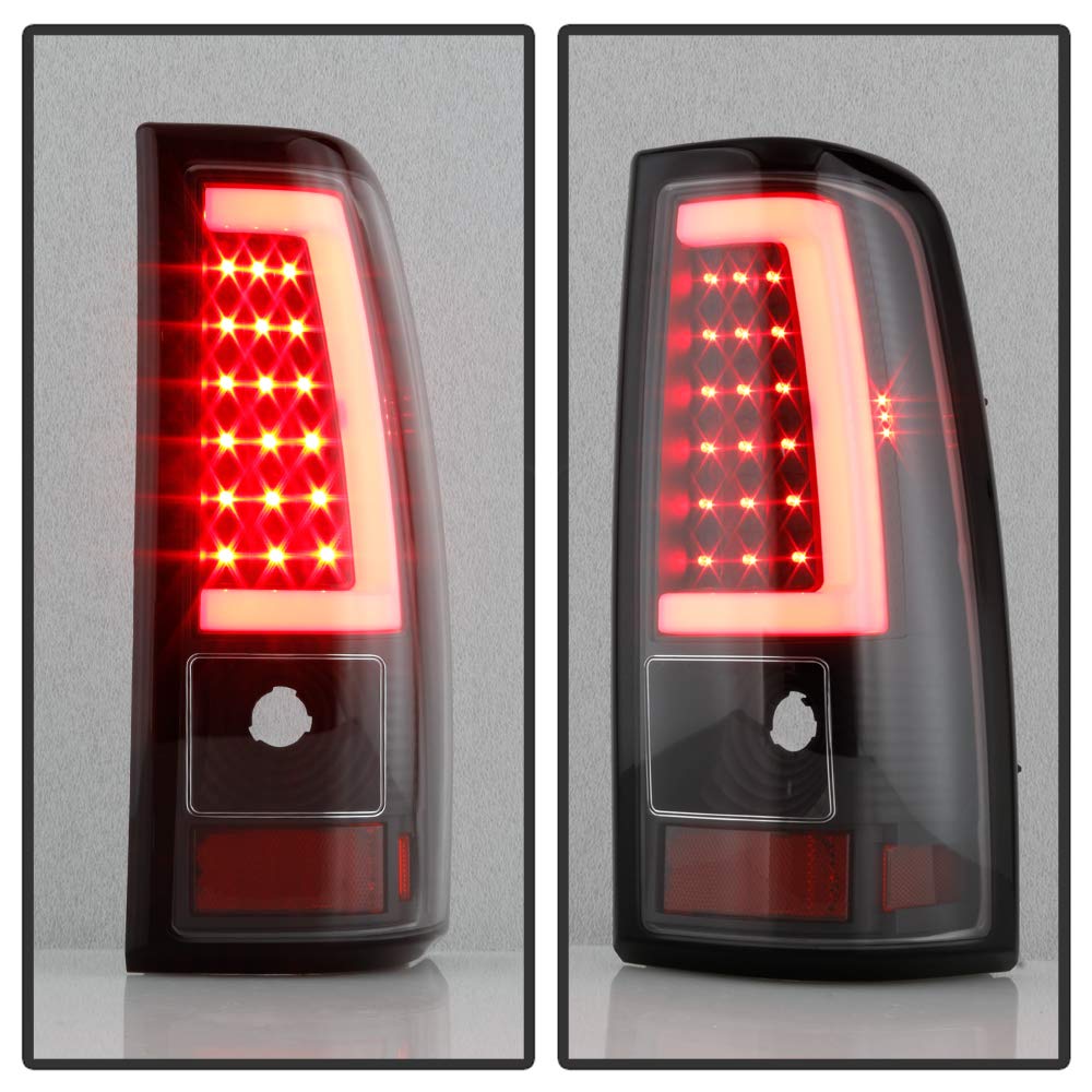 ACANII Black LED Tube Tail Lights & Brake Lamps for 2003-2006 Chevy Silverado 1500/2500/3500 - Pair Set (Left+Right) | Durable & Bright Replacement for Enhanced Night Visibility & Safety