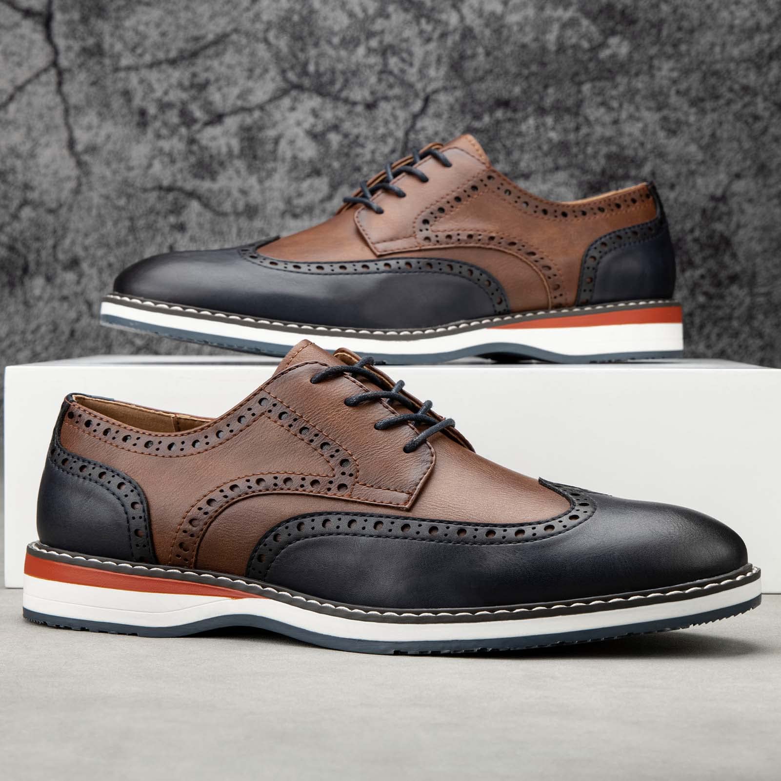 Meijiana Men's Oxford Dress Shoes - Genuine Leather Lace-Up Business Casual Shoes for Work & Formal Wear | Perfect for Office, Weddings & Professional Events