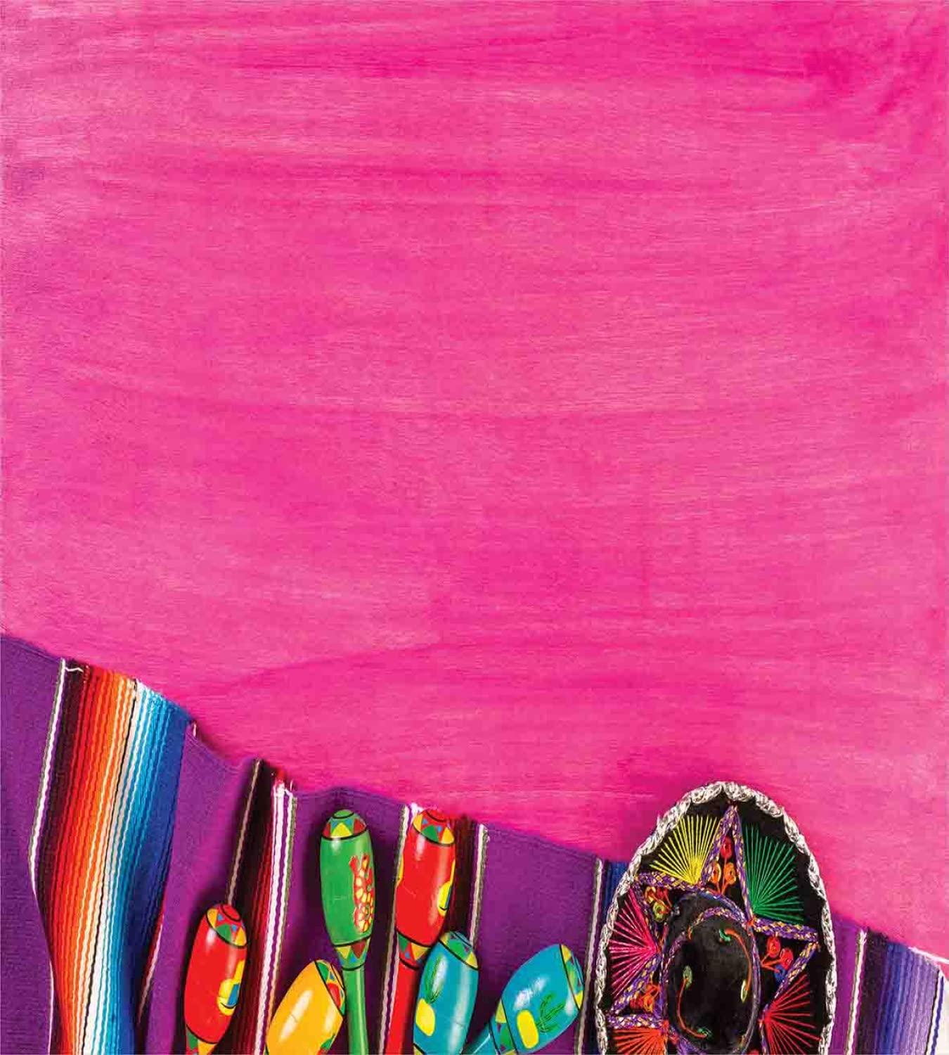 Ambesonne Mexican Duvet Cover Set - Folkloric Serape Blanket with Charro & Music Instrument Design, Cultural Bedding Set Includes 2 Duvet Covers & 2 Pillowcases, Twin Size 2-Pack in Fuchsia Purple - Perfect for Southwest Style Bedrooms, Dorm Rooms & Cultural Home Decor