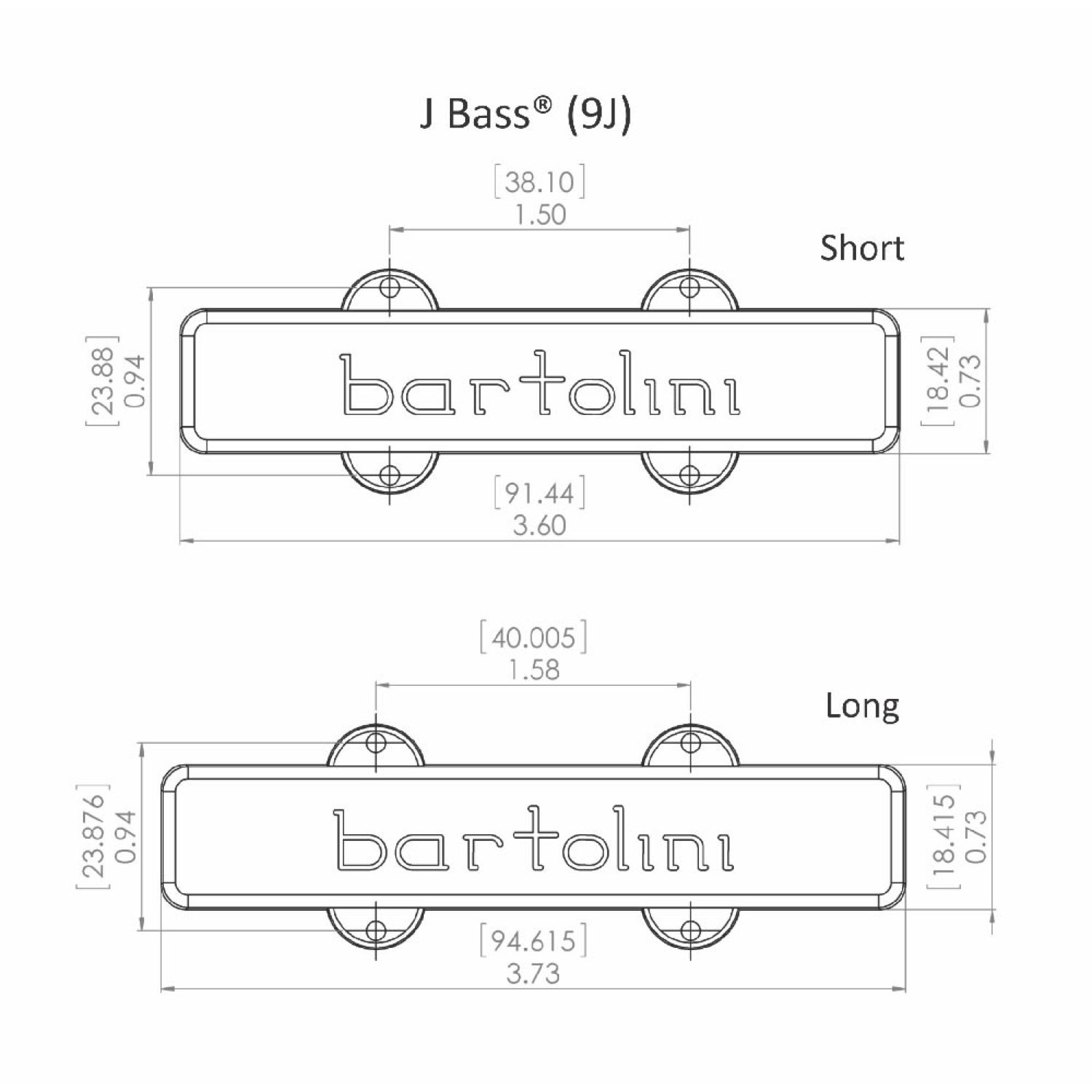 Bartolini 59CBJD L1/S1 5-String Classic Dual Coil Jazz Bass Pickup Set - Premium Sound for Jazz, Funk & Rock Bass Guitars