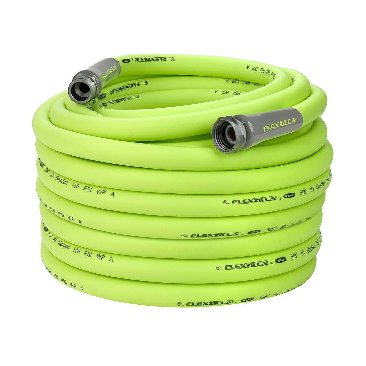Flexzilla HFZG5100YW 5/8 Inch x 100 Feet Heavy Duty Garden Hose - Lightweight, Drinking Water Safe, Kink Resistant, Green - Perfect for Lawn Care, Gardening, Car Washing & Outdoor Watering