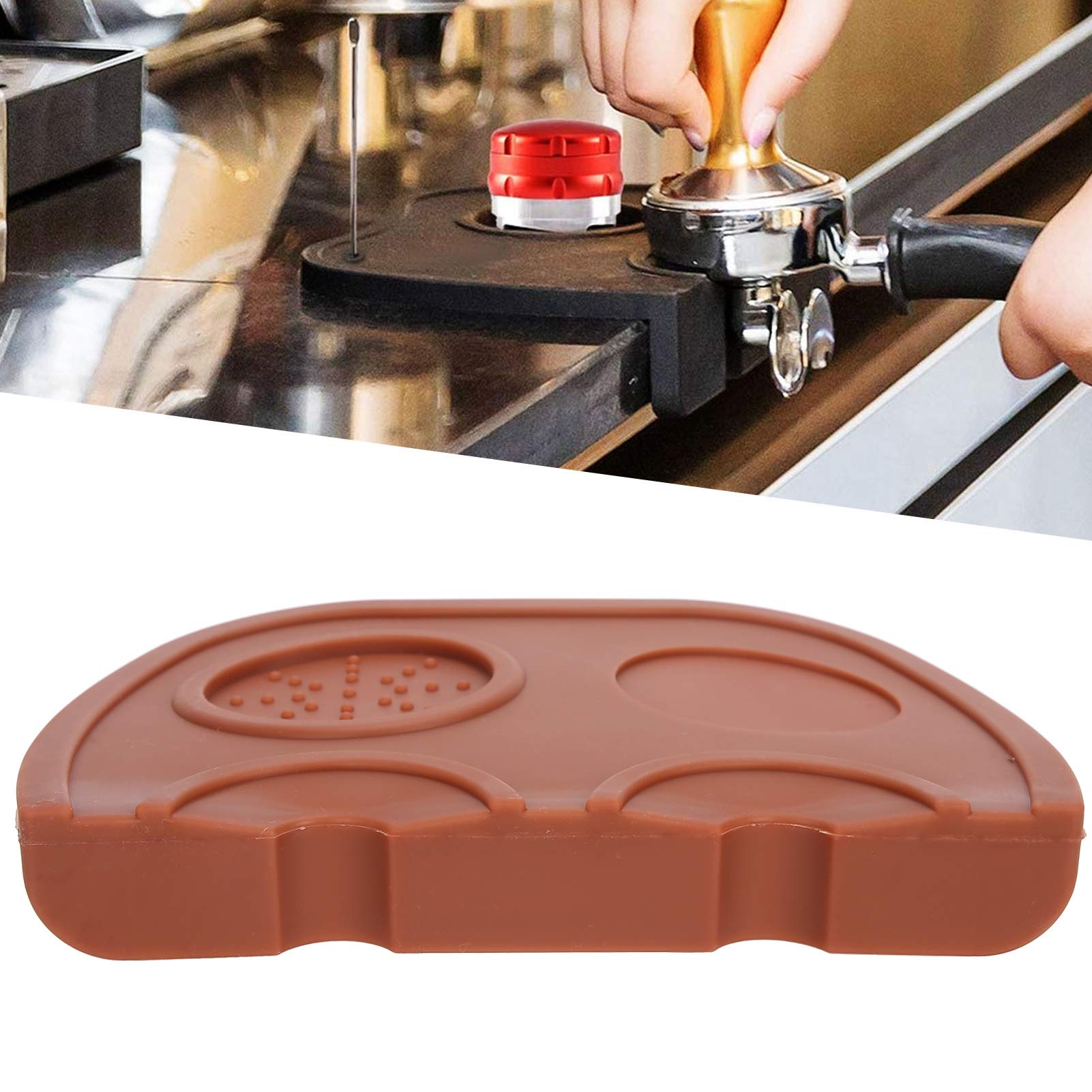 Premium Coffee Tamper Pad - Non-Slip Espresso Tamper Tool for Baristas & Home Brewing (Large, Brown) - Perfect for Espresso Machines & Coffee Shops