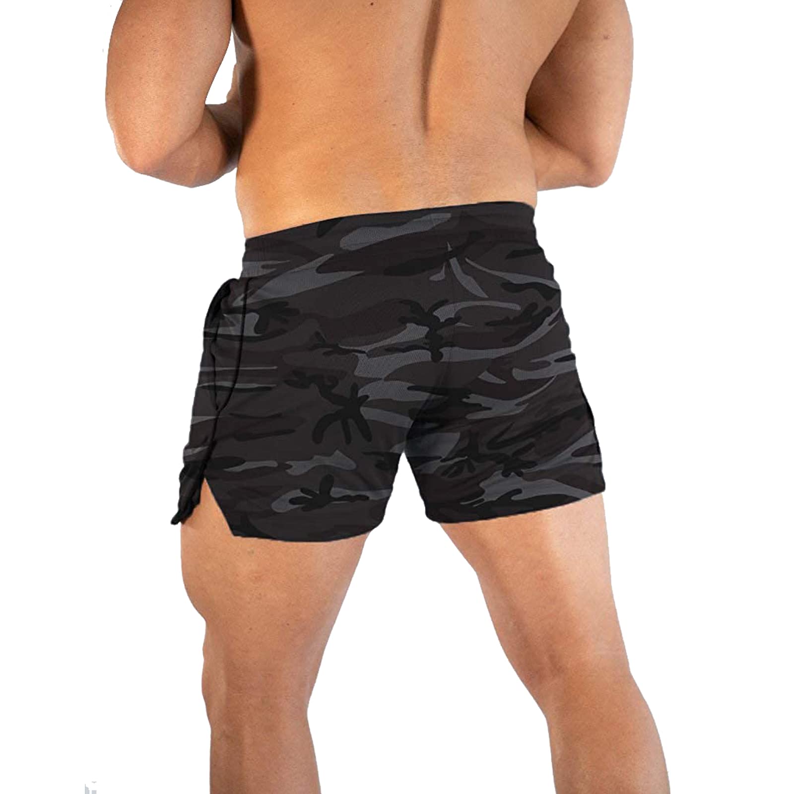 CE Men's Workout Running Shorts - Lightweight Quick-Dry Athletic Gym Shorts with Zipper Pockets for Jogging, Training & Outdoor Activities