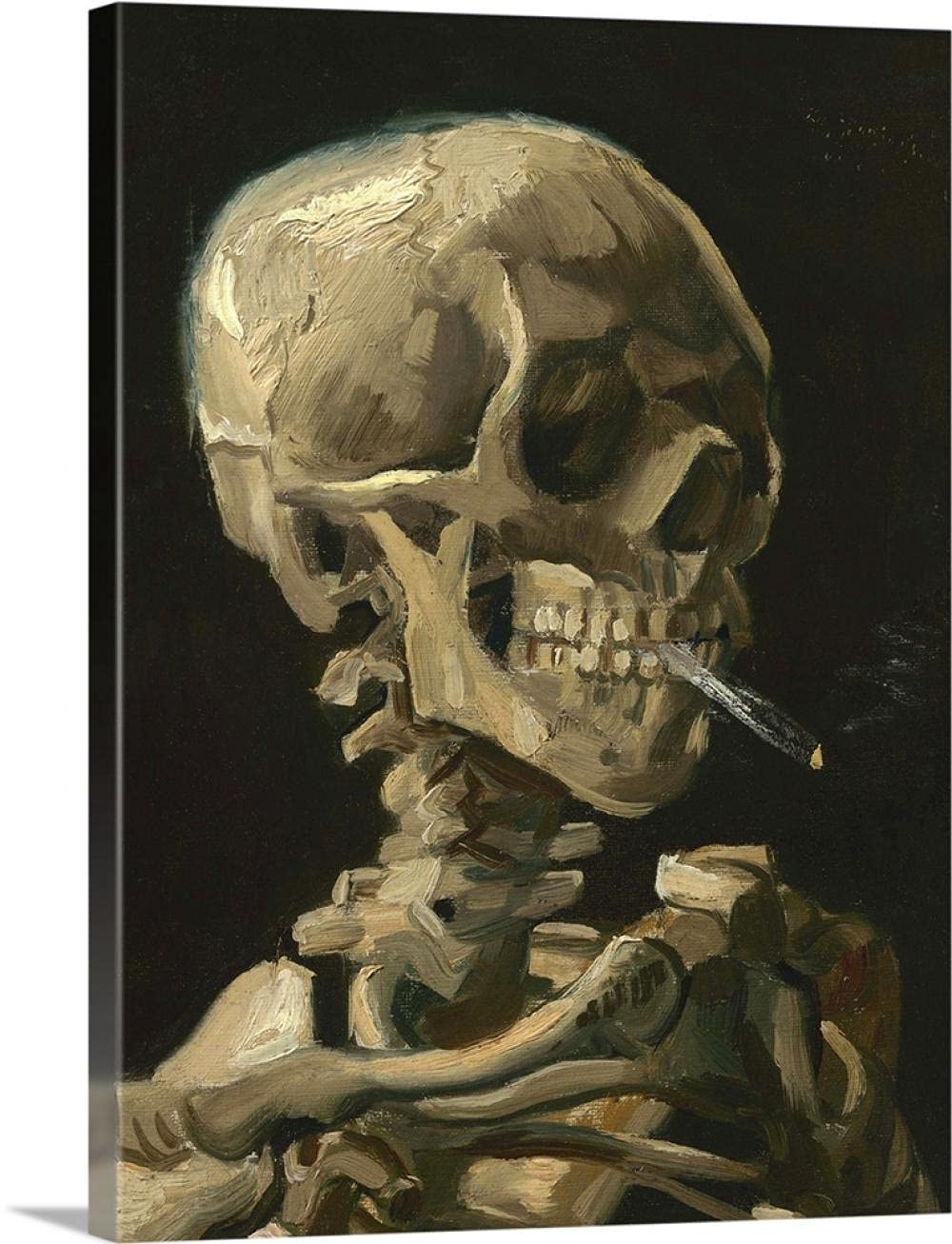 SYSMYXGS DIY Paint by Numbers Kit for Adults - Van Gogh Skull with Burning Cigarette Oil Painting on Canvas, Includes Brushes & Acrylic Paints | Home Decor, Wall Art, Stress Relief & Creative Gift Idea