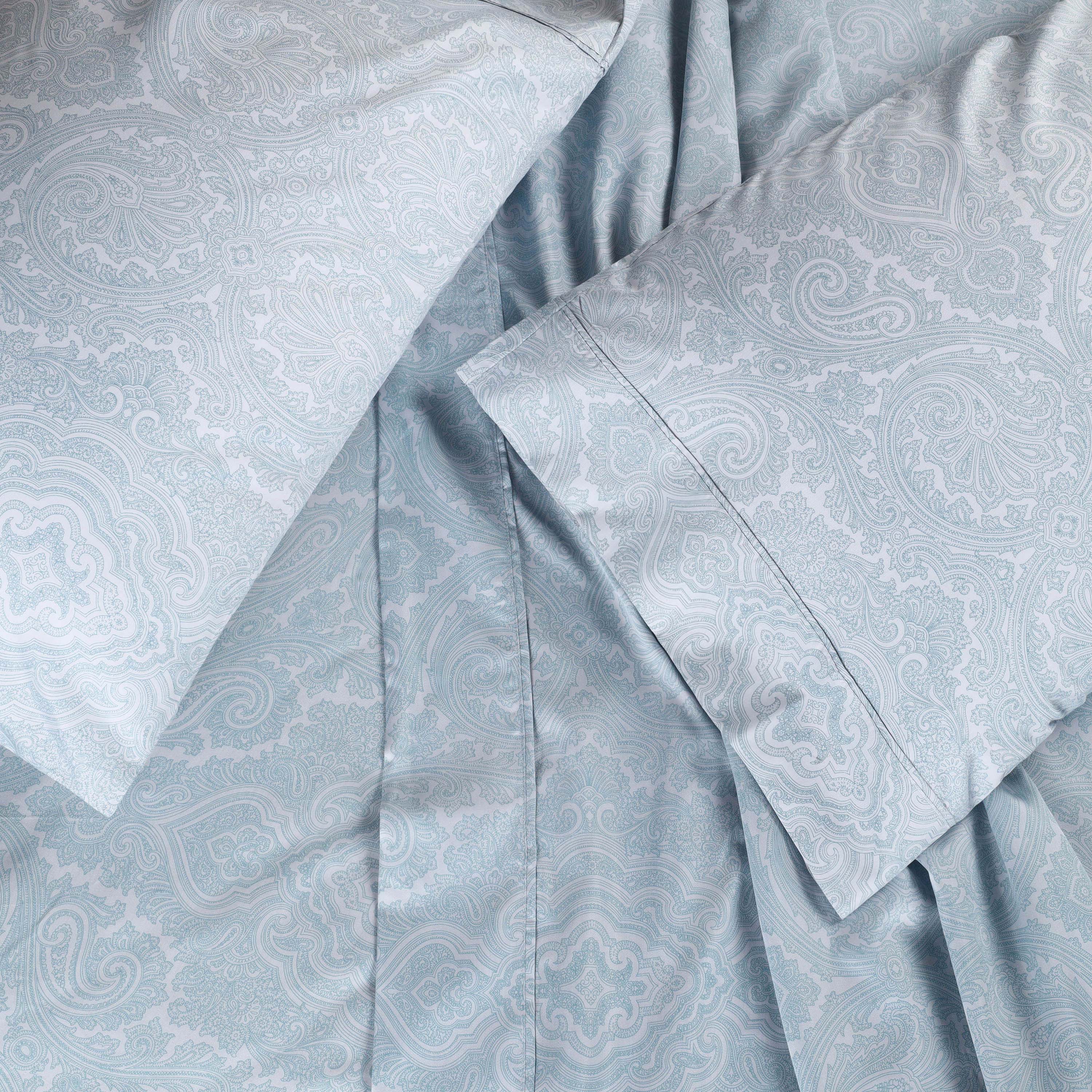 Italian Paisley 600 Thread Count Cotton Blend Deep Pocket Sheet Set - Ultra Soft Bedding for Queen & King Size Beds - Perfect for Luxury Hotels, Guest Rooms & Master Bedrooms
