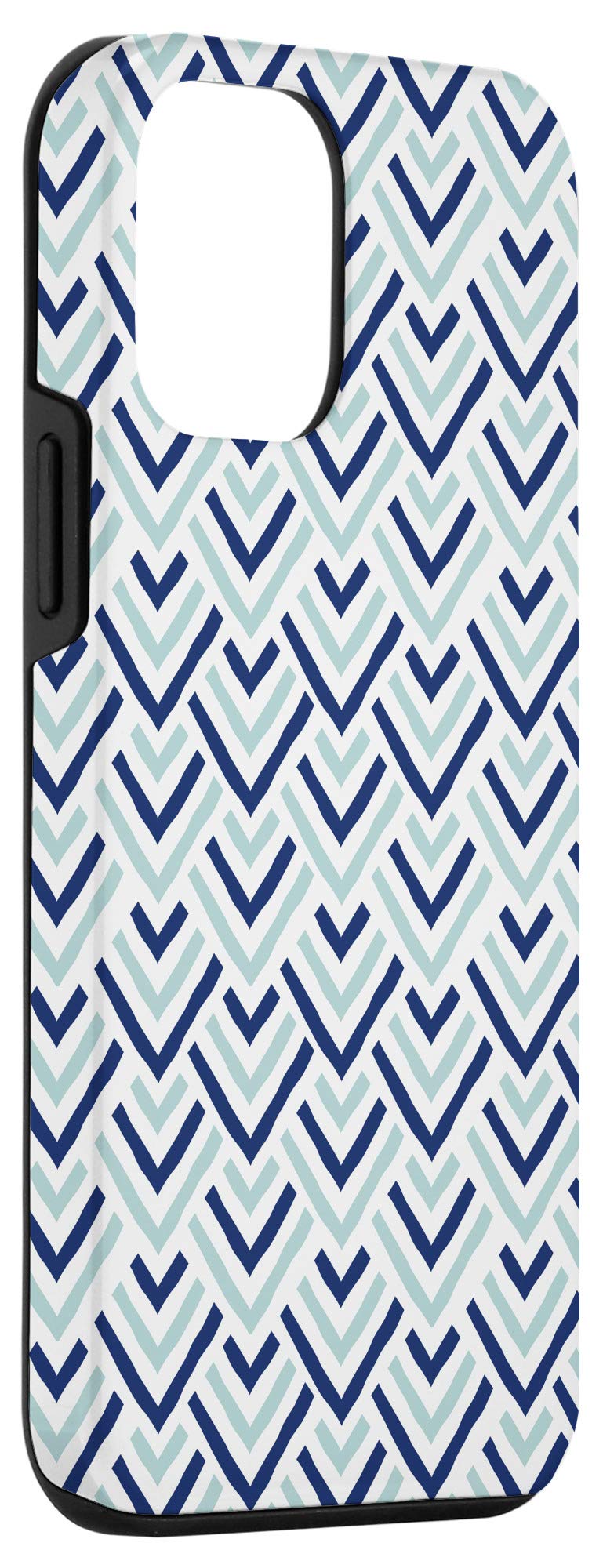 iPhone 12 Mini Case - Nautical Navy Blue & Aqua Geometric Design | Slim Protective Cover | Perfect for Work, Travel & Everyday Use
