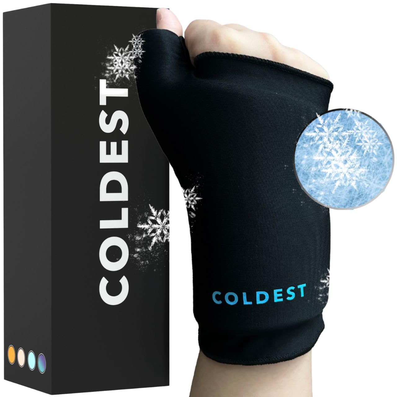 Coldest Thumb Wrist Ice Pack 360 - Adjustable Hand Support Brace & Reusable Gel Pack for Hot Cold Therapy, Pain Relief for Carpal Tunnel, Rheumatoid Arthritis, Tenosynovitis, Tendonitis (Small) - Ideal for Work, Sports, and Daily Recovery