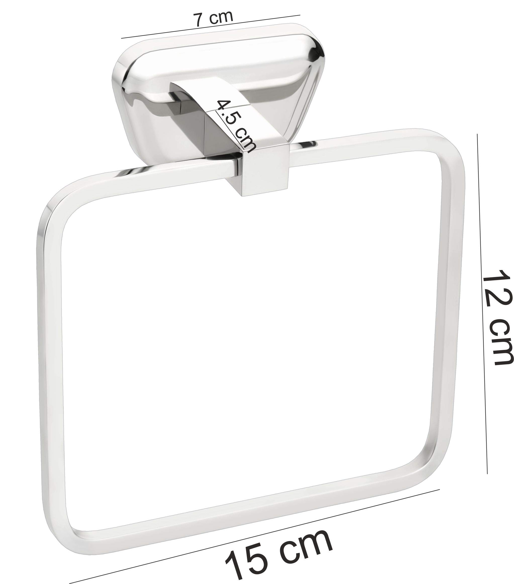 EasyHome Furnish 304 Stainless Steel Chrome Towel Ring Holder - Rustproof Bathroom & Kitchen Towel Stand, Napkin Hanger for Washbasin - Perfect for Modern Home, Hotel & Spa Decor