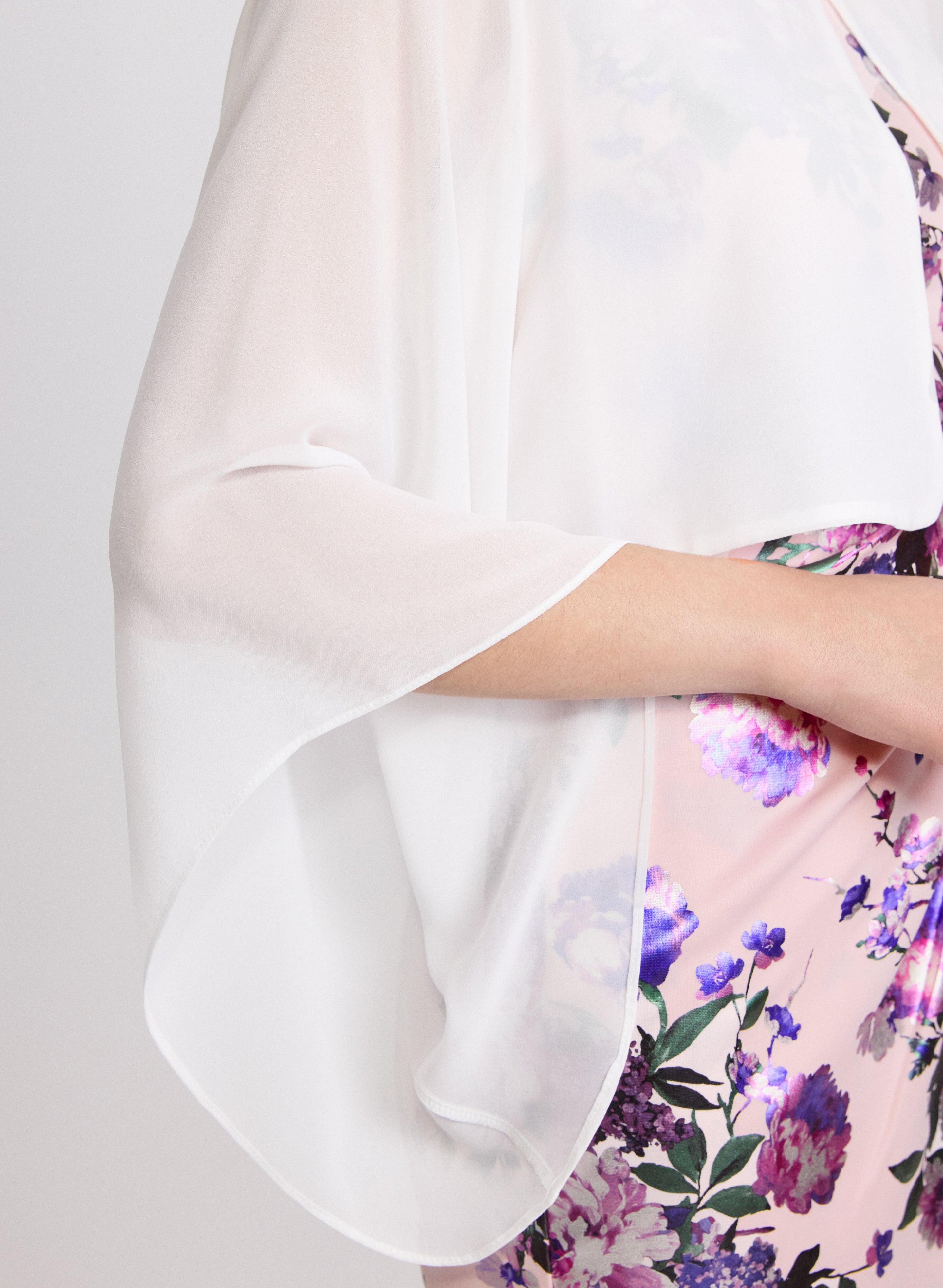 Elegant Flared Sleeve Chiffon Bolero Jacket - Women's Lightweight Cover-Up for Weddings, Parties & Evening Events