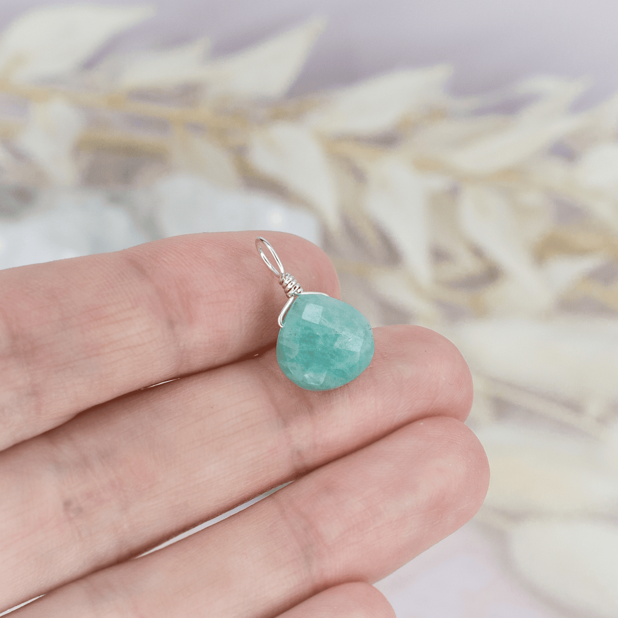 Amazonite Teardrop Pendant Necklace - Natural Gemstone Jewelry for Women - Perfect for Everyday Wear, Gifts & Spiritual Healing