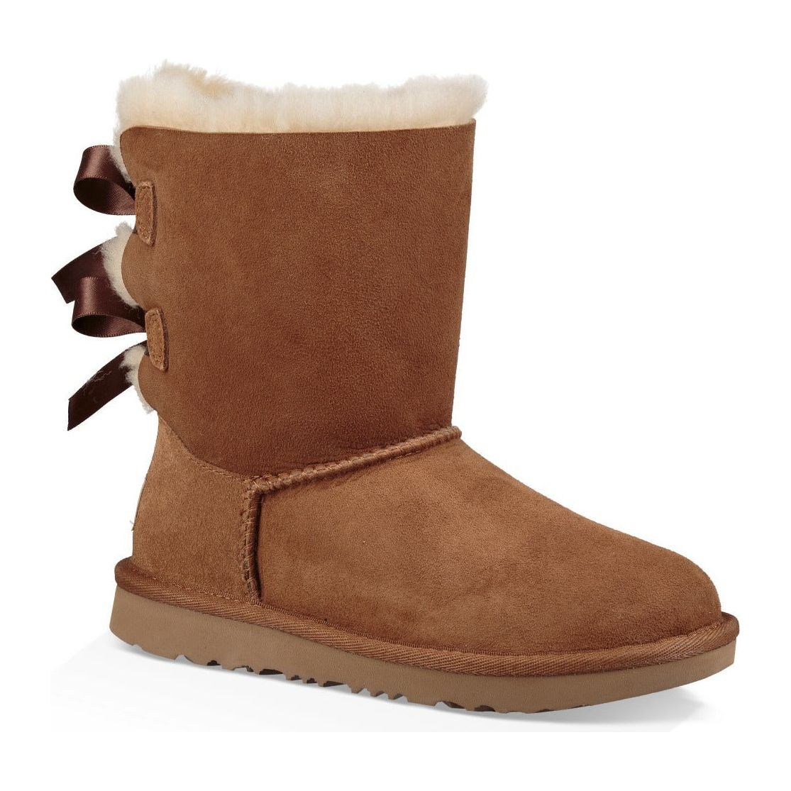 UGG Kid's Bailey Bow II Boots in Chestnut - Warm & Stylish Winter Boots for Girls & Boys - Perfect for Snow, School & Outdoor Activities