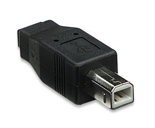 USB 2.0 B Male to Micro-AB Female Adapter Cable - Black - Manhattan 308670 - Compatible with Printers, Scanners & External Hard Drives